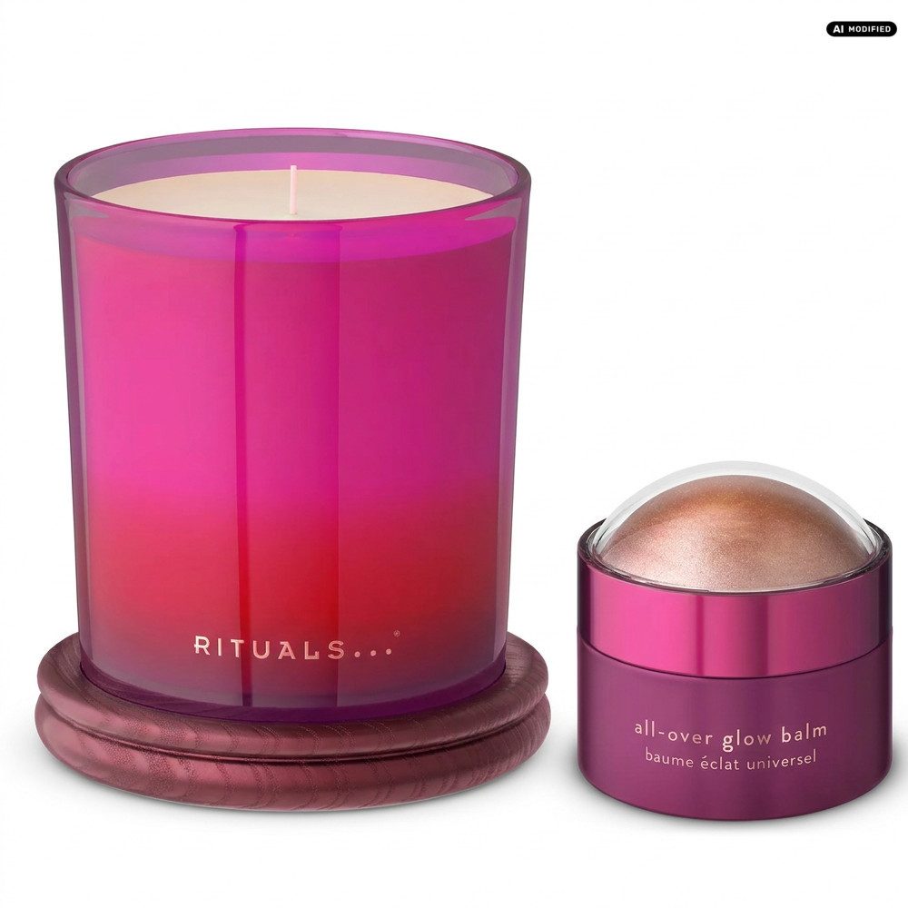 Rituals Duftkerze Rituals Uukumwe Duftkerze und Glow Balm Duo., Duftkerze für Zuhause mit passendem Glow-Balm für die Haut