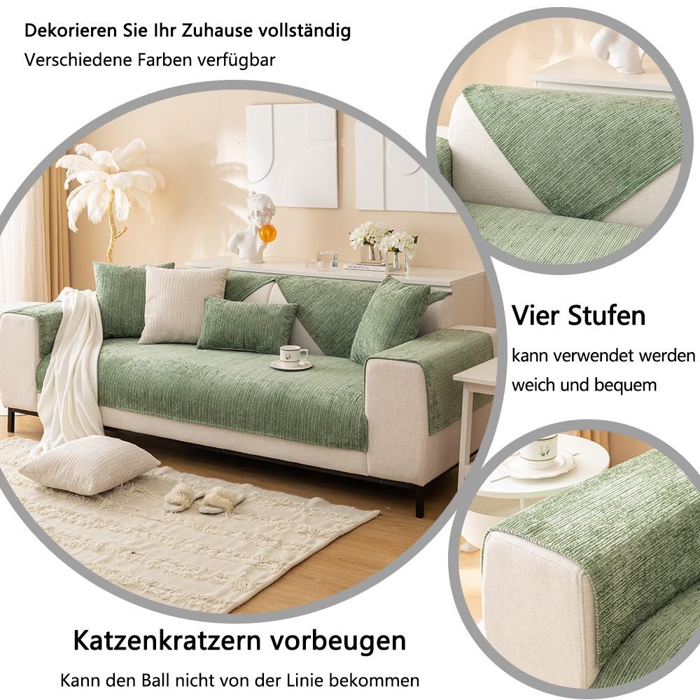 Sofahusse Sofabezüge Wohnzimmer, Möbelschutz, Dekoration, Vielseitigkeit, Juoungle grün(90*160cm)