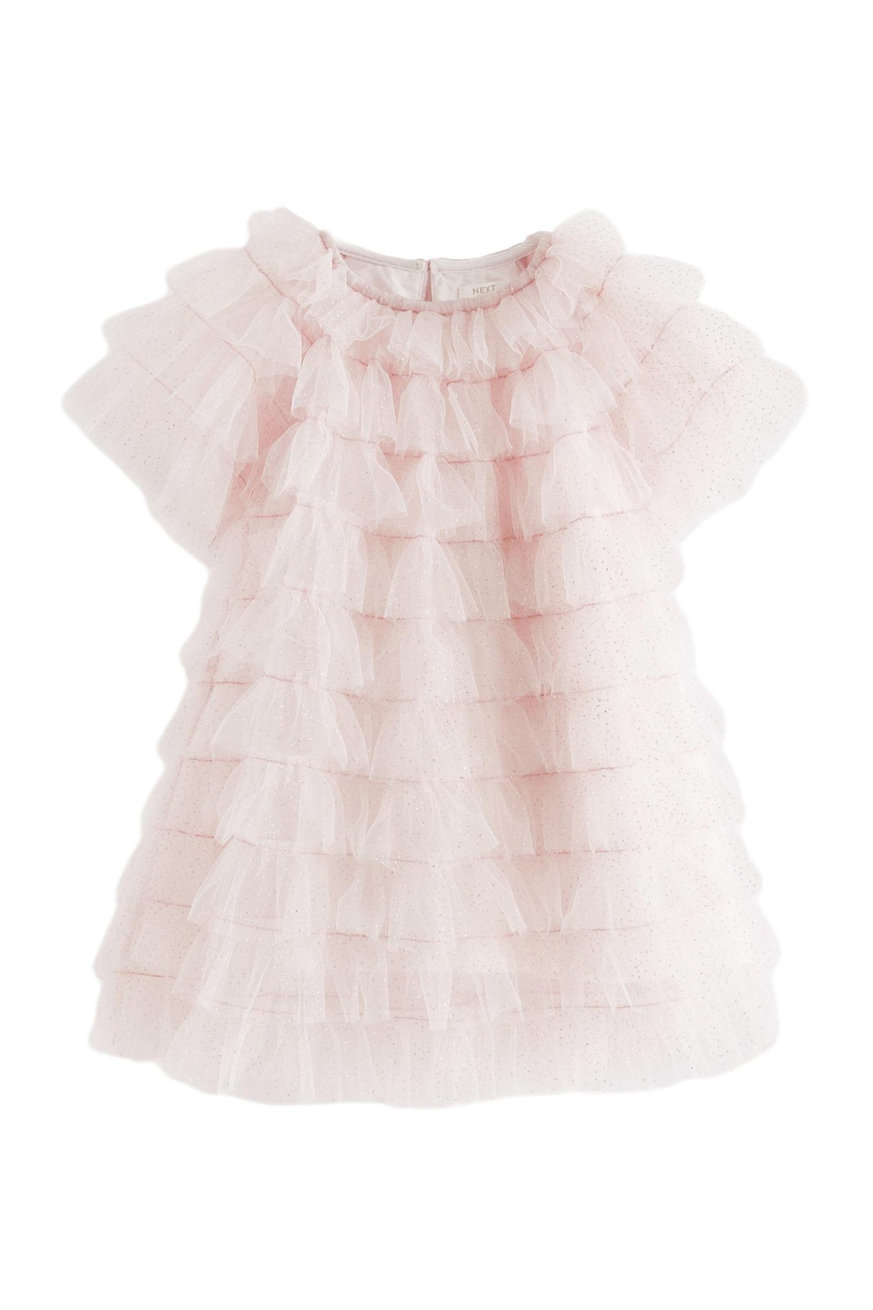 Next Tüllkleid Glitzerndes Rüschenkleid aus Mesh (1-tlg)