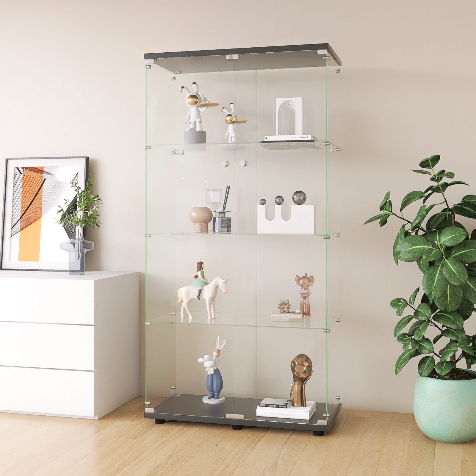 Furnishings Home Glasvitrine Vitrine Doppeltür Hoch günstig online kaufen