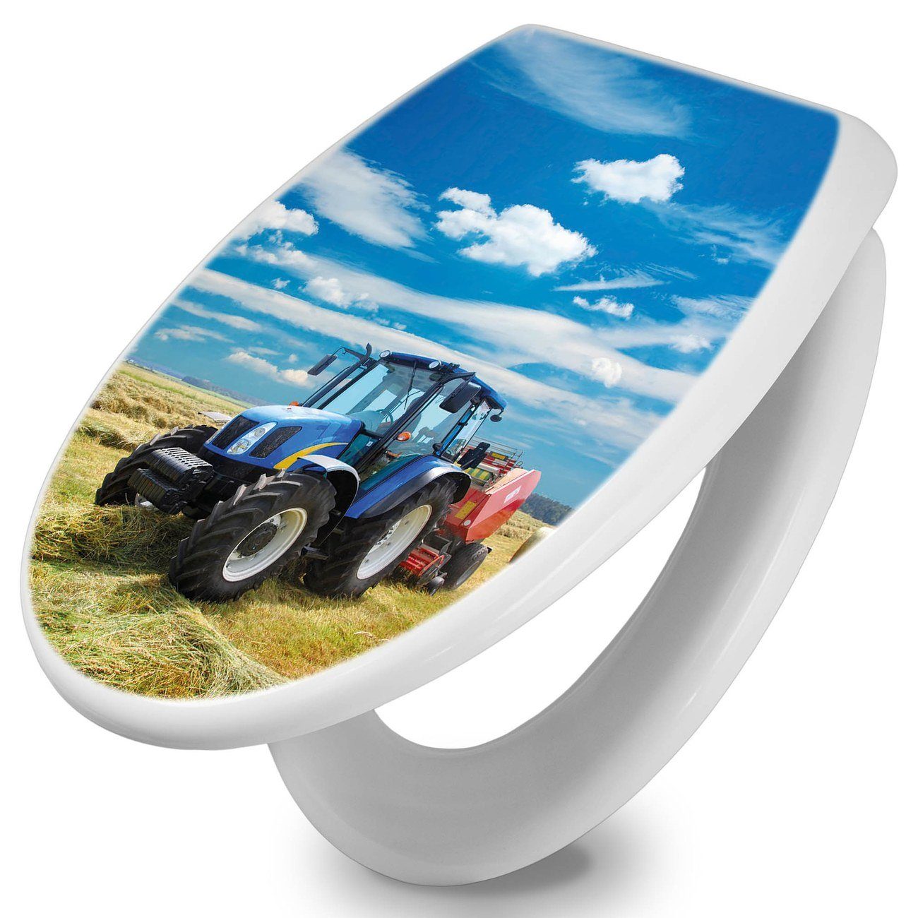 banjado WC-Sitz Motiv Traktor (umweltfreundliches Material, integrierte Scharniere), ‎44 x 37 x 5cm