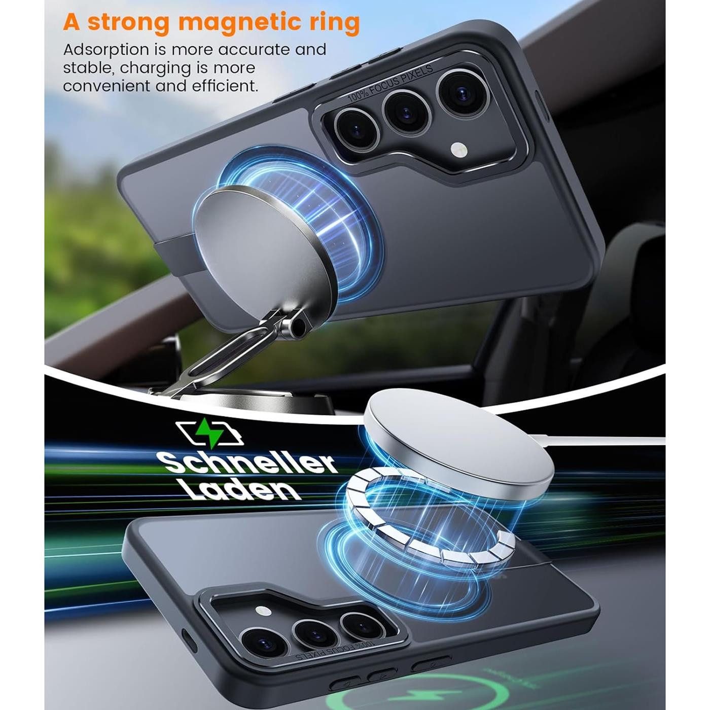 CoolGadget Handyhülle für Samsung Galaxy S24 Plus / S25 Plus 6,7 Zoll, TPU Schutz Hülle Metall Ständer aufklappbar Hülle für Magsafe Zubehör – Bild 2 von 5