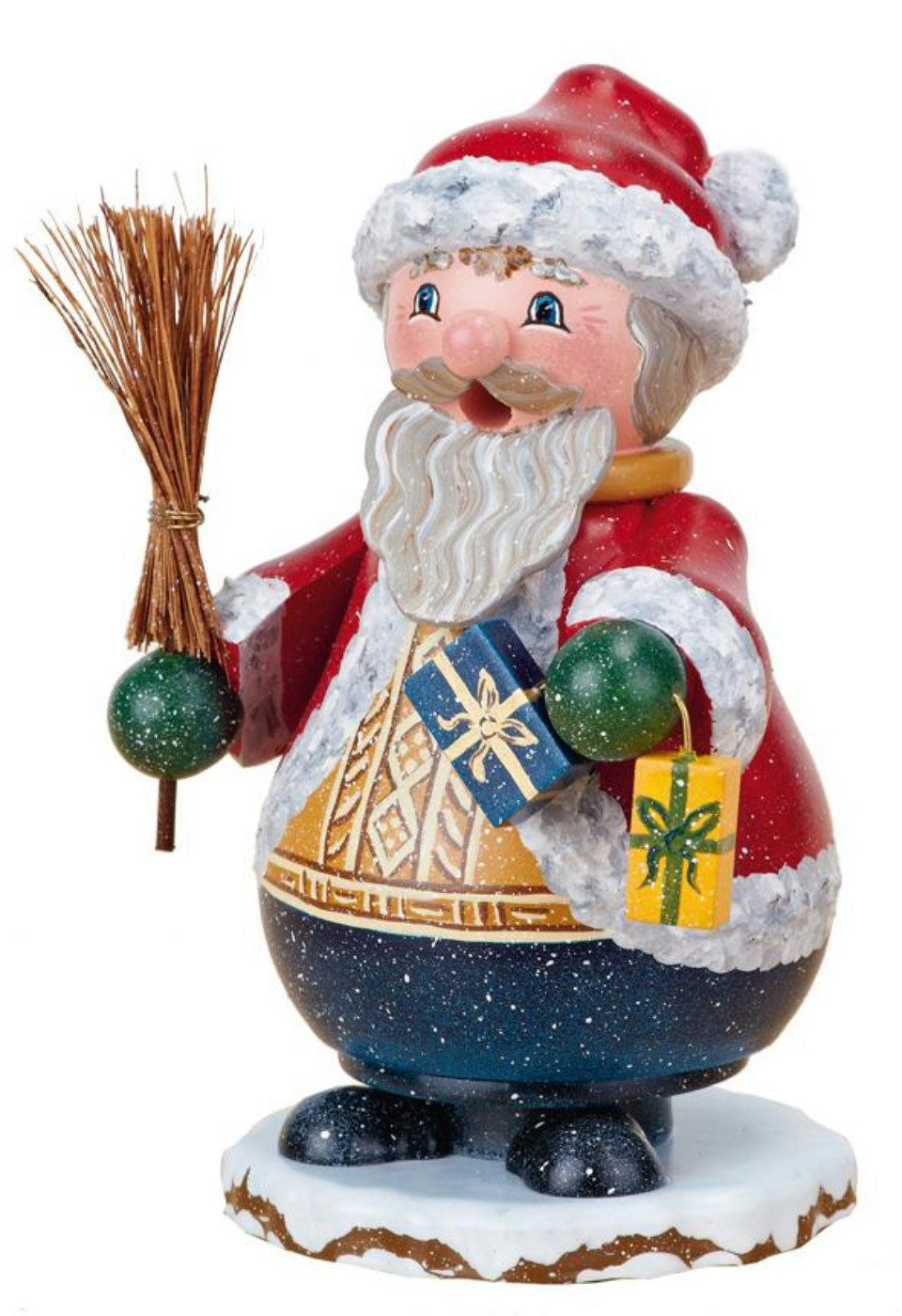 Hubrig Volkskunst Zschorlau Erzgebirge Räuchermännchen Hubrig Räuchermann Wichtel Weihnachtsmann, (1 St), Handarbeit aus dem Erzgebirge
