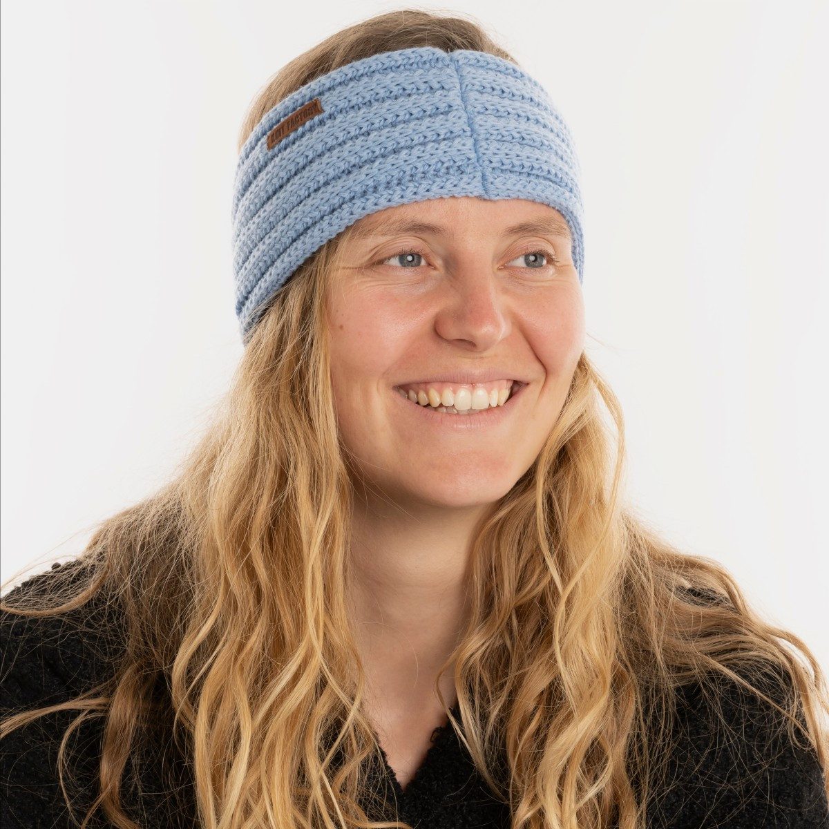 Knit Factory Stirnband Nica Stirnband Crystal Blue One Size Gestreift (Set, 1-St., Spar-Set) Strick accesoires Wohnen sale winter herbst deko mode Damen Herren