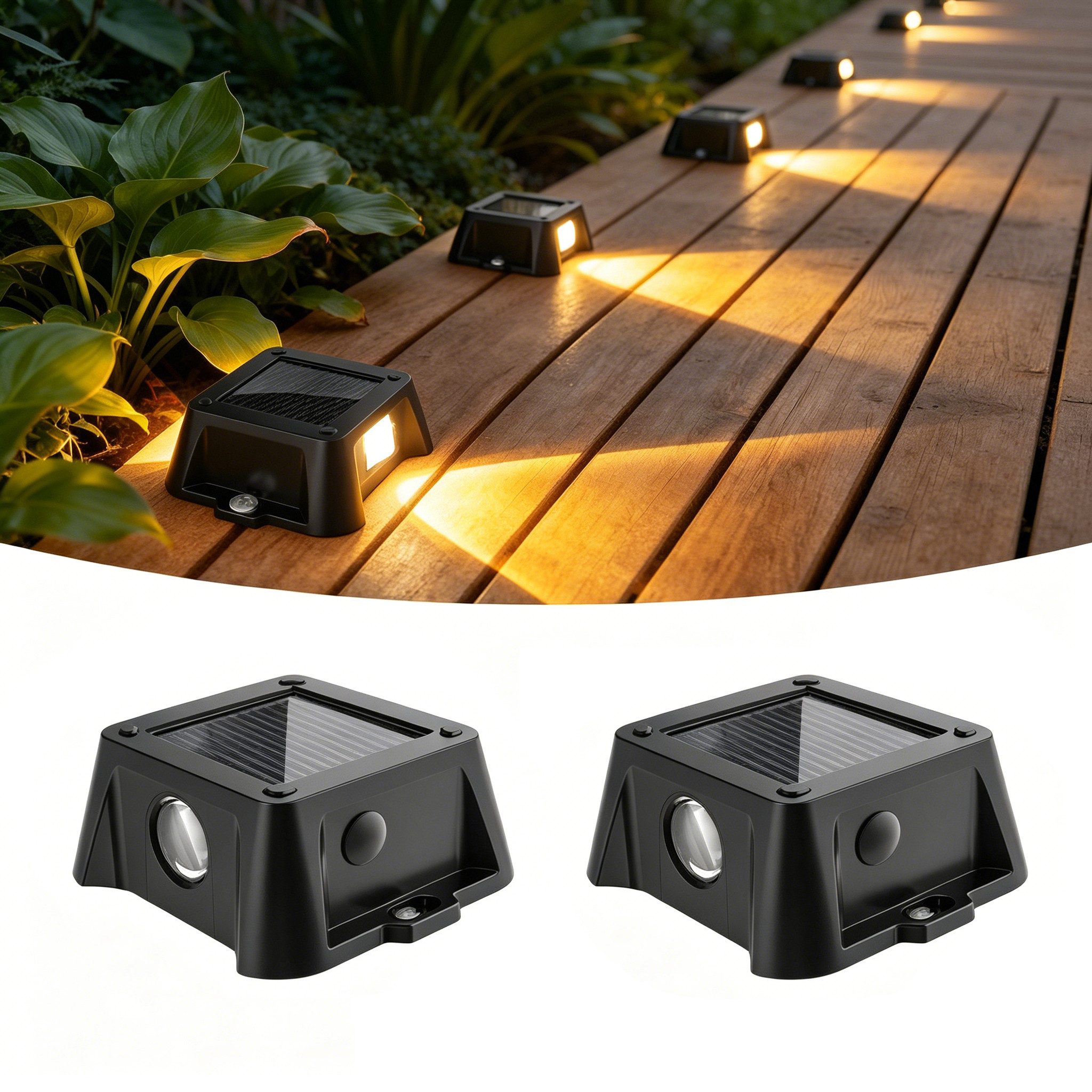 Toomoke LED Solarleuchte Solarlampen Außen/draußen, Gartenleuchte für Terasse Balkon, LED fest integriert, Solar-Deckleuchten Außen solarleuchten garten Party Outdoor