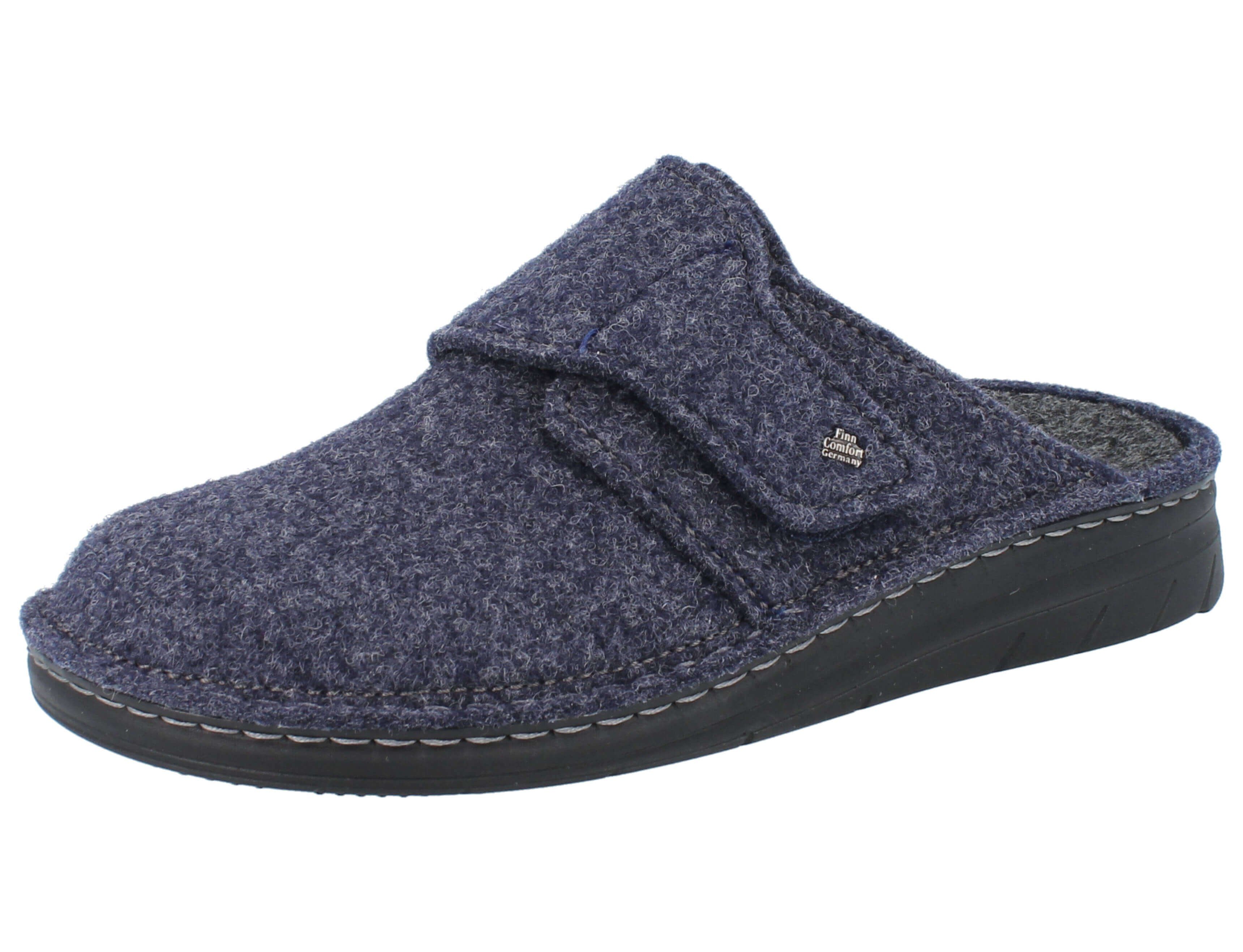FINN COMFORT Zams Herren Hausschuhe Clog blau Filz - Größe: 44 Hausschuh