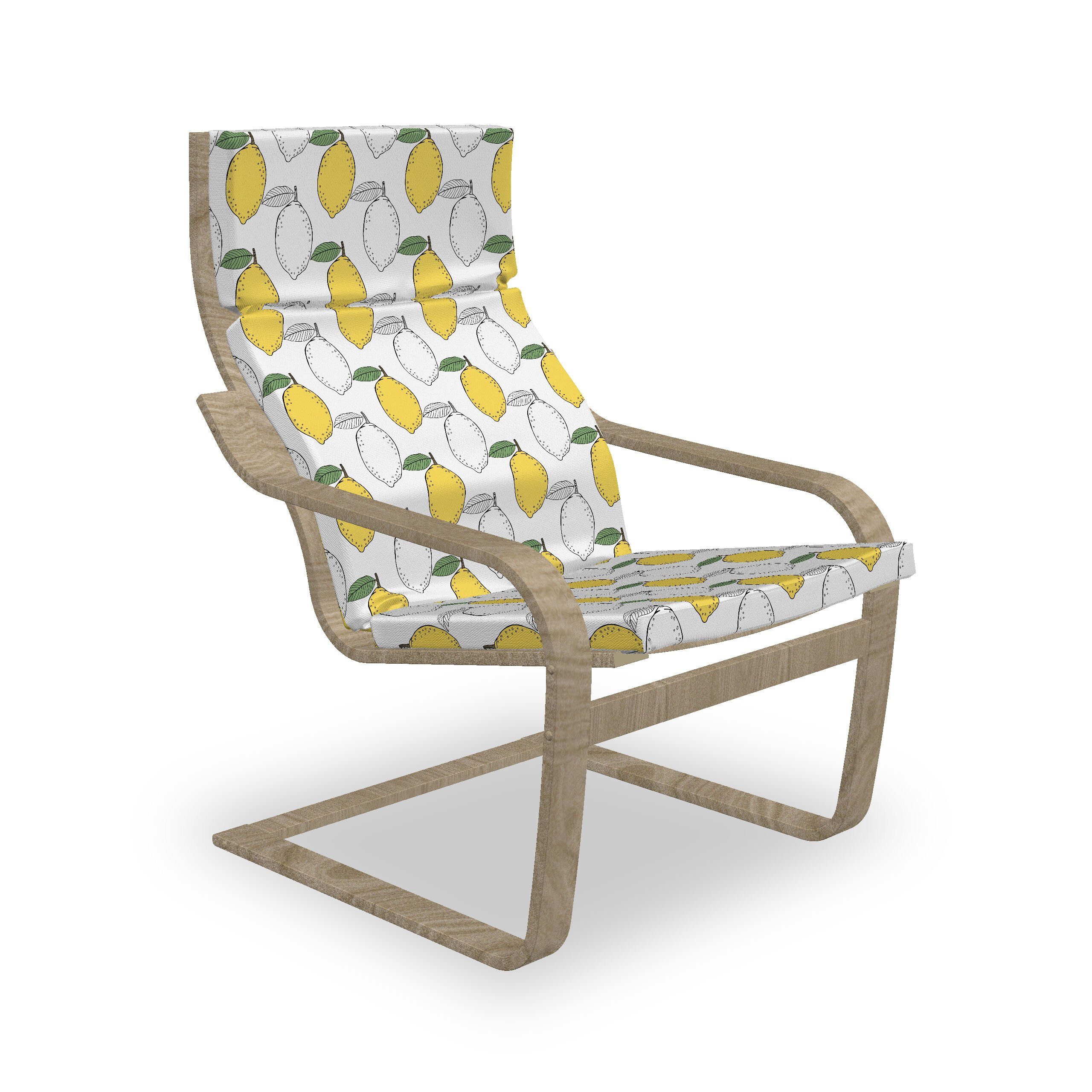 mit Hakenschlaufe Stuhlkissen Book und Reißverschluss, Abakuhaus Inspired Zitronen Sitzkissen Stuhlkissen Color mit Motiv