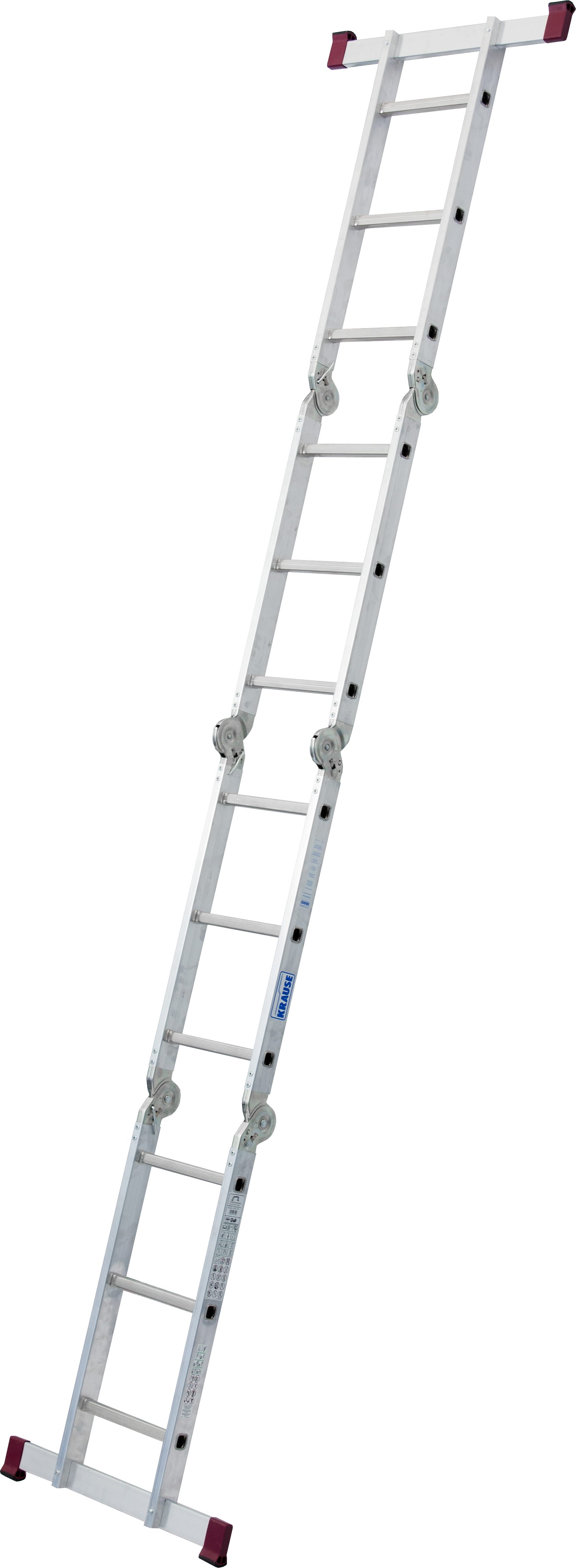 KRAUSE Gelenkleiter Corda, 4x3 Sprossen, inkl. Plattform