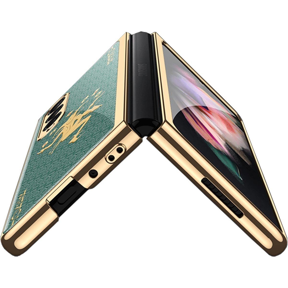 Wigento Handyhülle Für Samsung Galaxy Z Fold7 5G Lackiert Design Cover Handy Hülle Löwe