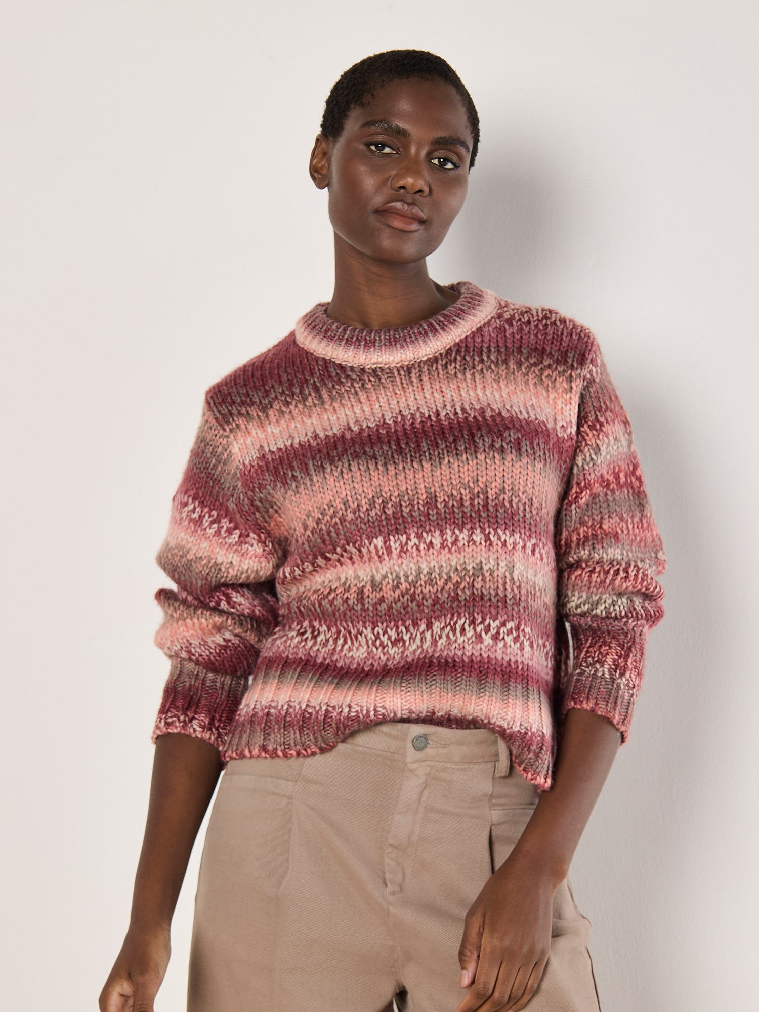 Apricot Strickpullover Multicolor Pullover aus Grobstrick günstig online kaufen