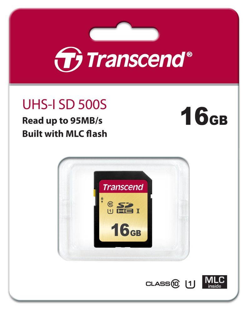Transcend Transcend SDHC Karte 16GB Speicherkarte 500S UHS-I U1 Class 10 Speicherkarte