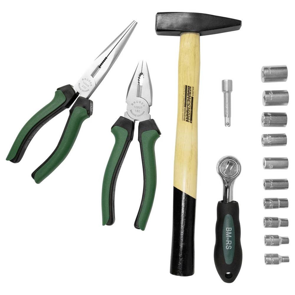 Brüder Mannesmann Werkzeuge Werkzeugkoffer Werkzeugsatz, 57-teilig M29057