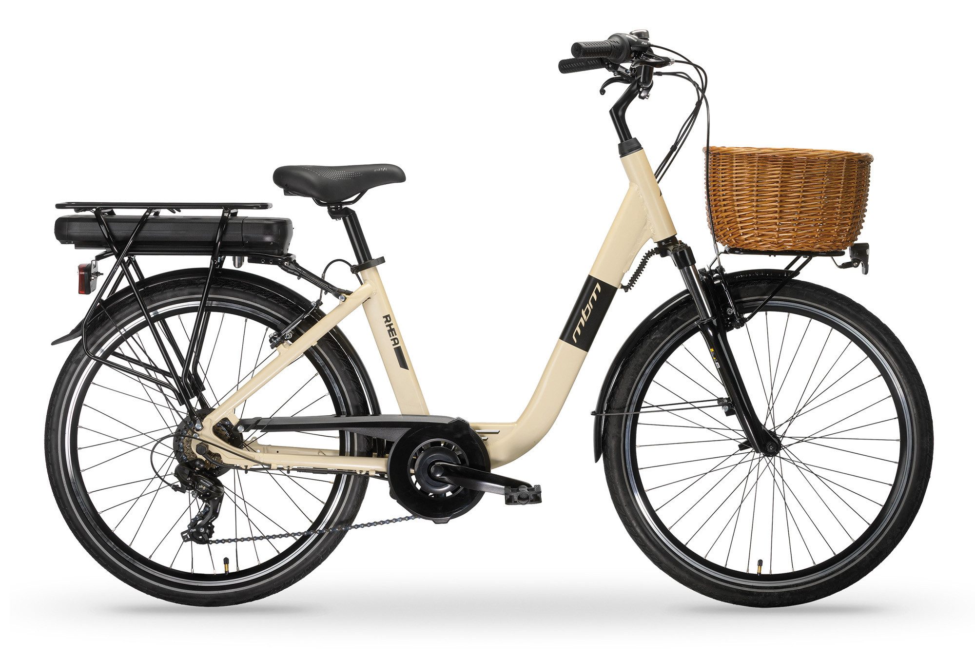 MBM E-Bike, 6 Gang Shimano, Kettenschaltung, Heckmotor, 518 Wh, Elektro-Citybike RHEA 28 Zoll