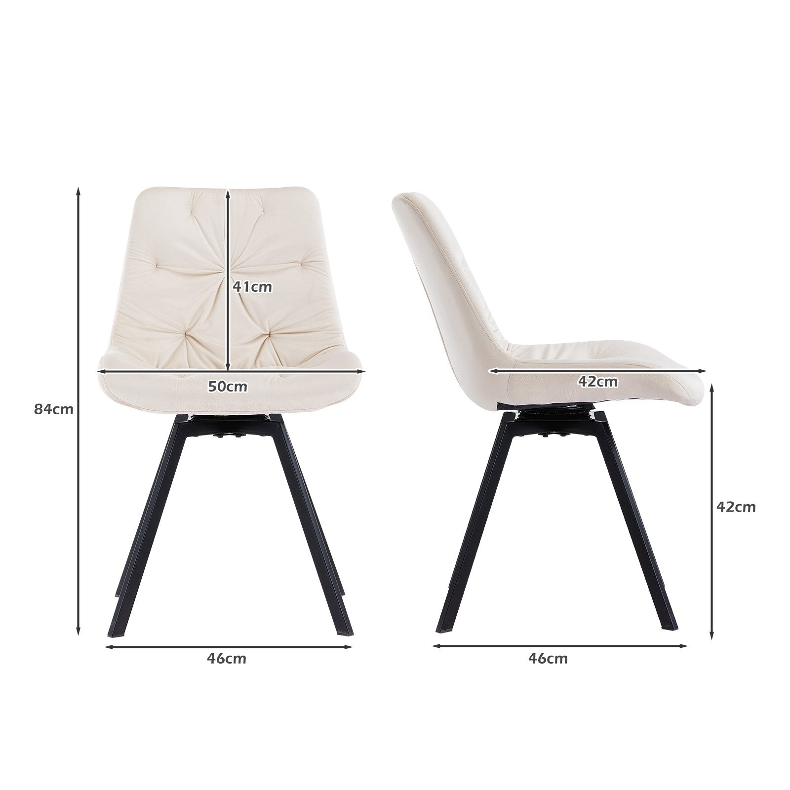 Ofcasa Esszimmerstuhl Samt-Drehstuhl (2er Set, 2 günstig online kaufen