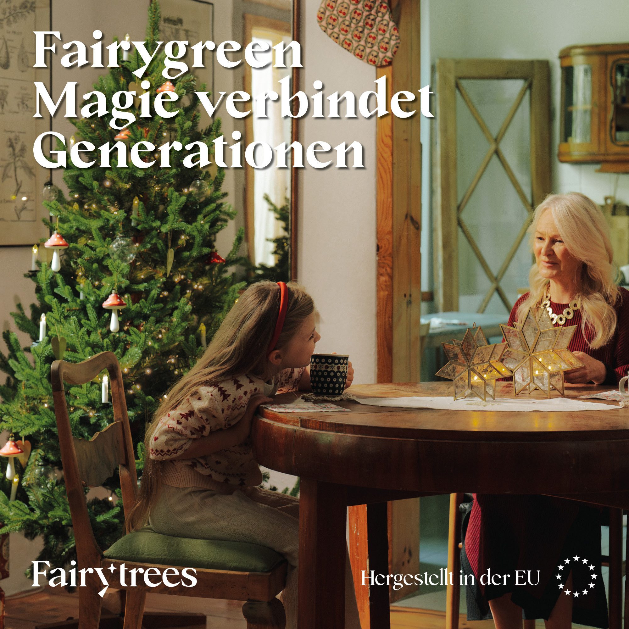 Fairytrees Künstlicher Weihnachtsbaum FT32, Bayerische Tanne Premium, BAYERISCHE Tanne Premium, Made in EU, Christbaum Holzständer