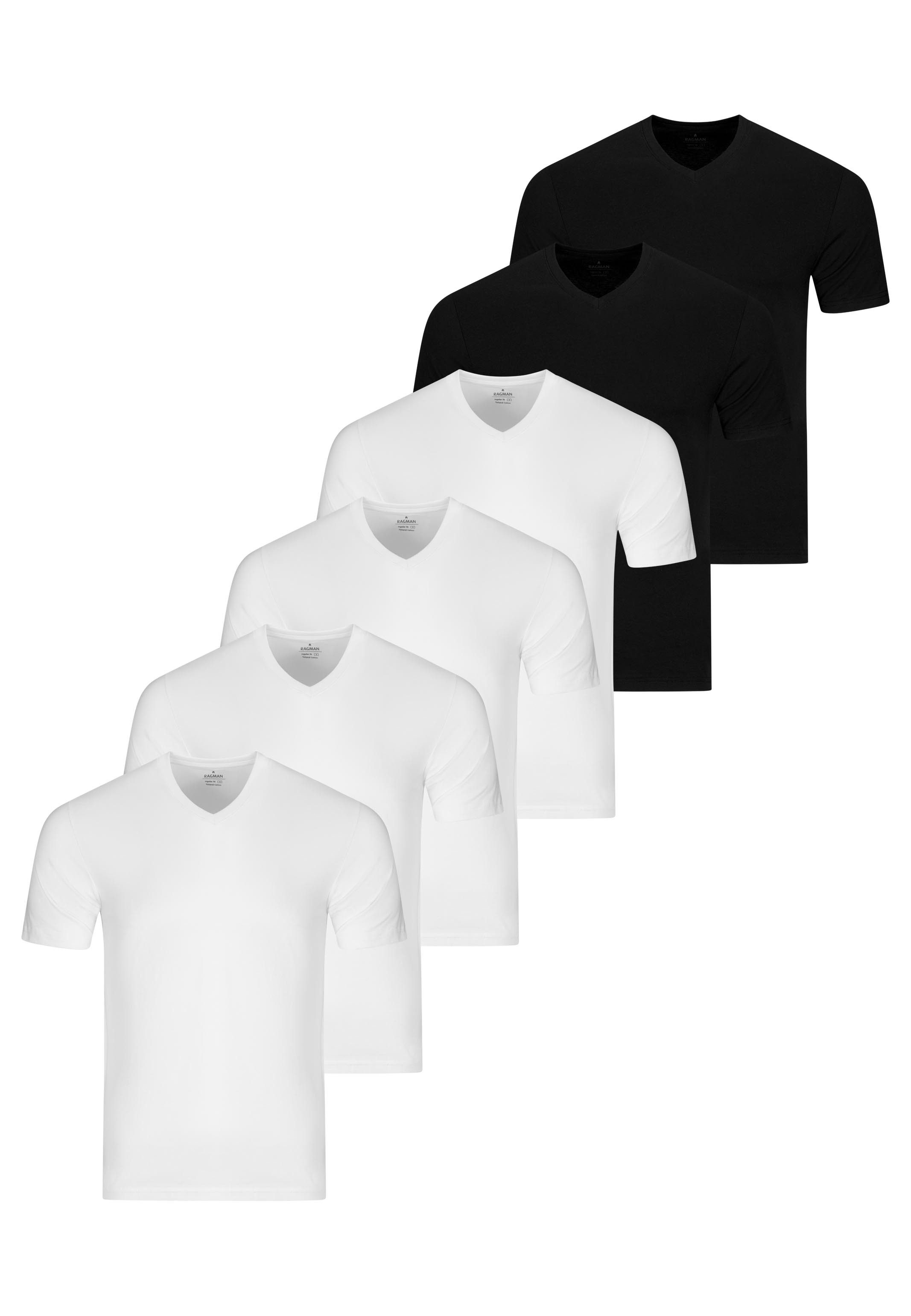 RAGMAN Unterhemd 6er Pack Basic (Spar-Set, 6-St) Unterhemd / Shirt Kurzarm - Baumwolle - Atmungsaktiv