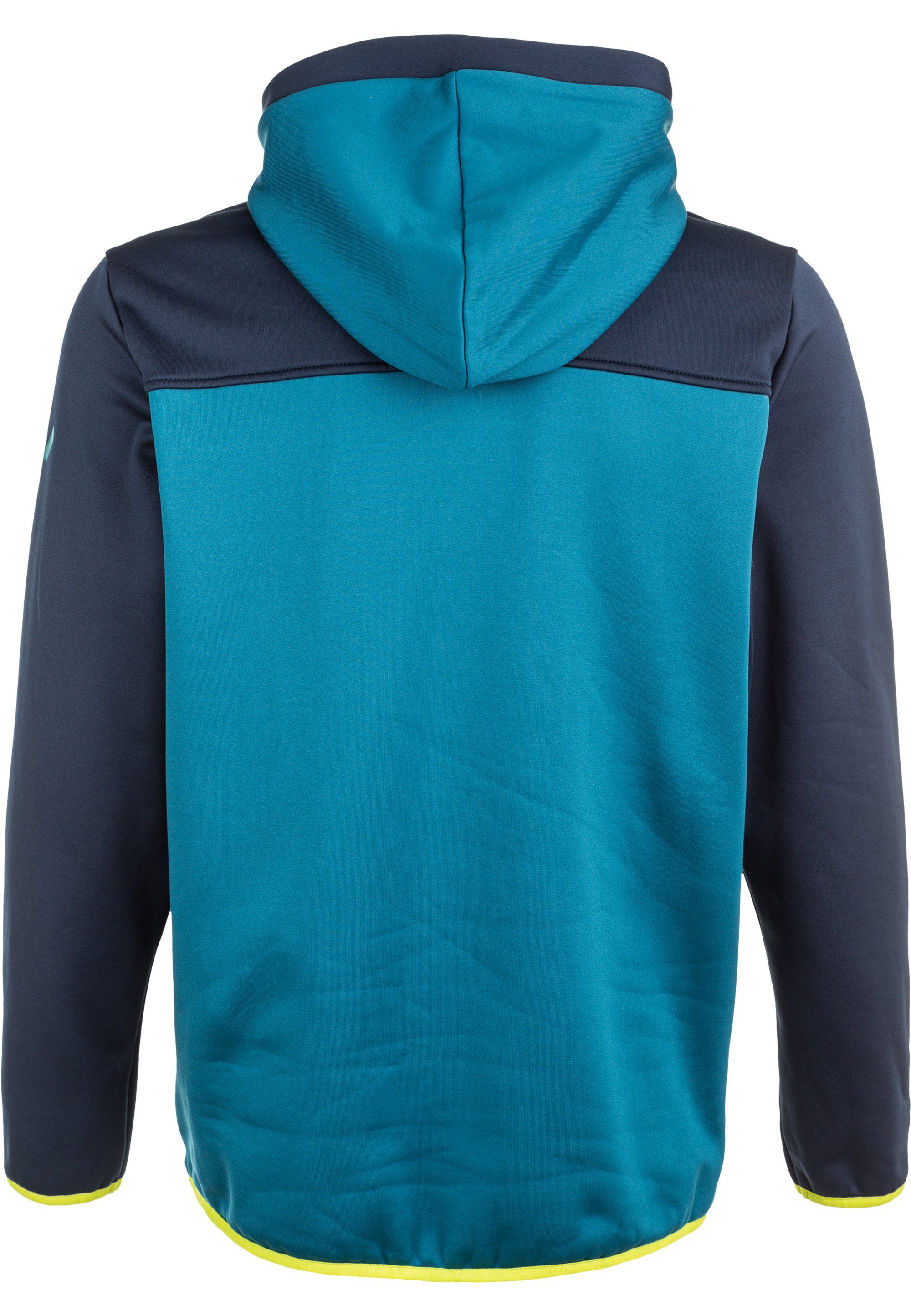 M Powerstretch Kapuzensweatshirt aus CASTER atmungsaktivem Funktionsstretch Hoodie WHISTLER blau-dunkelblau