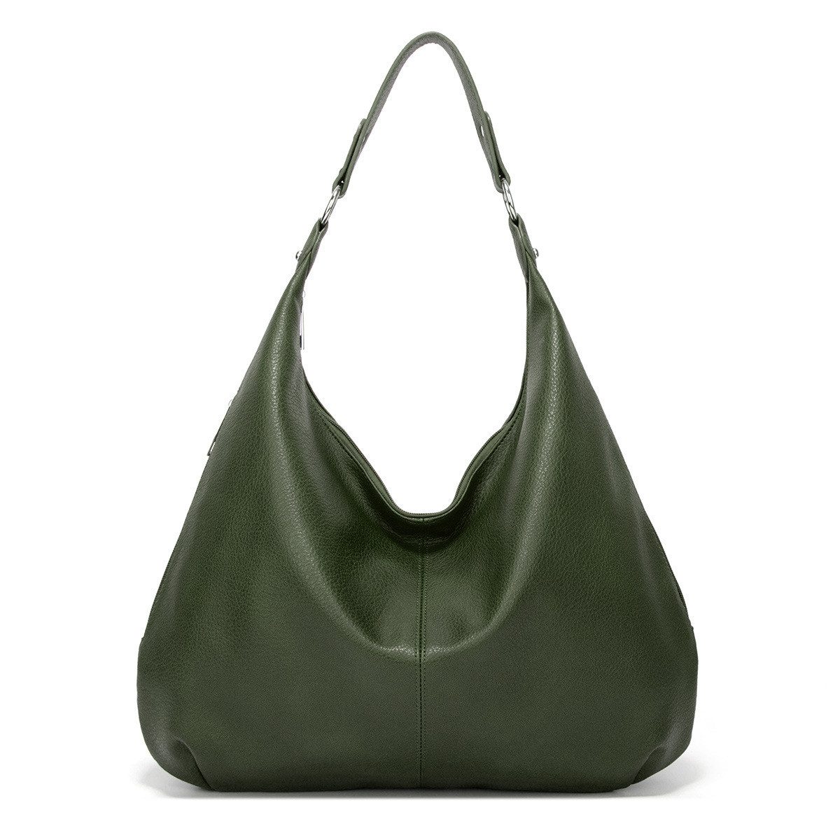 Mutig Schultertasche Damen Shopper Handtasche, Schultertasche PU Leder Tote Bag (Vintage Hobo Tasche mit Reißverschluss), Groß für Arbeit Schule, Shopper Lässige täglich