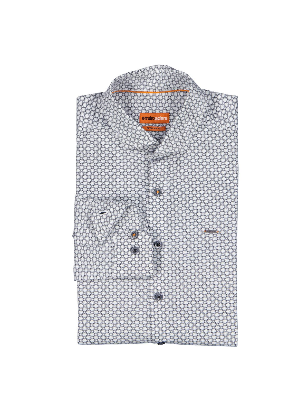 emilio adani Langarmhemd emilio adani Herren Langarm-Hemd gemustert, Anthrazit