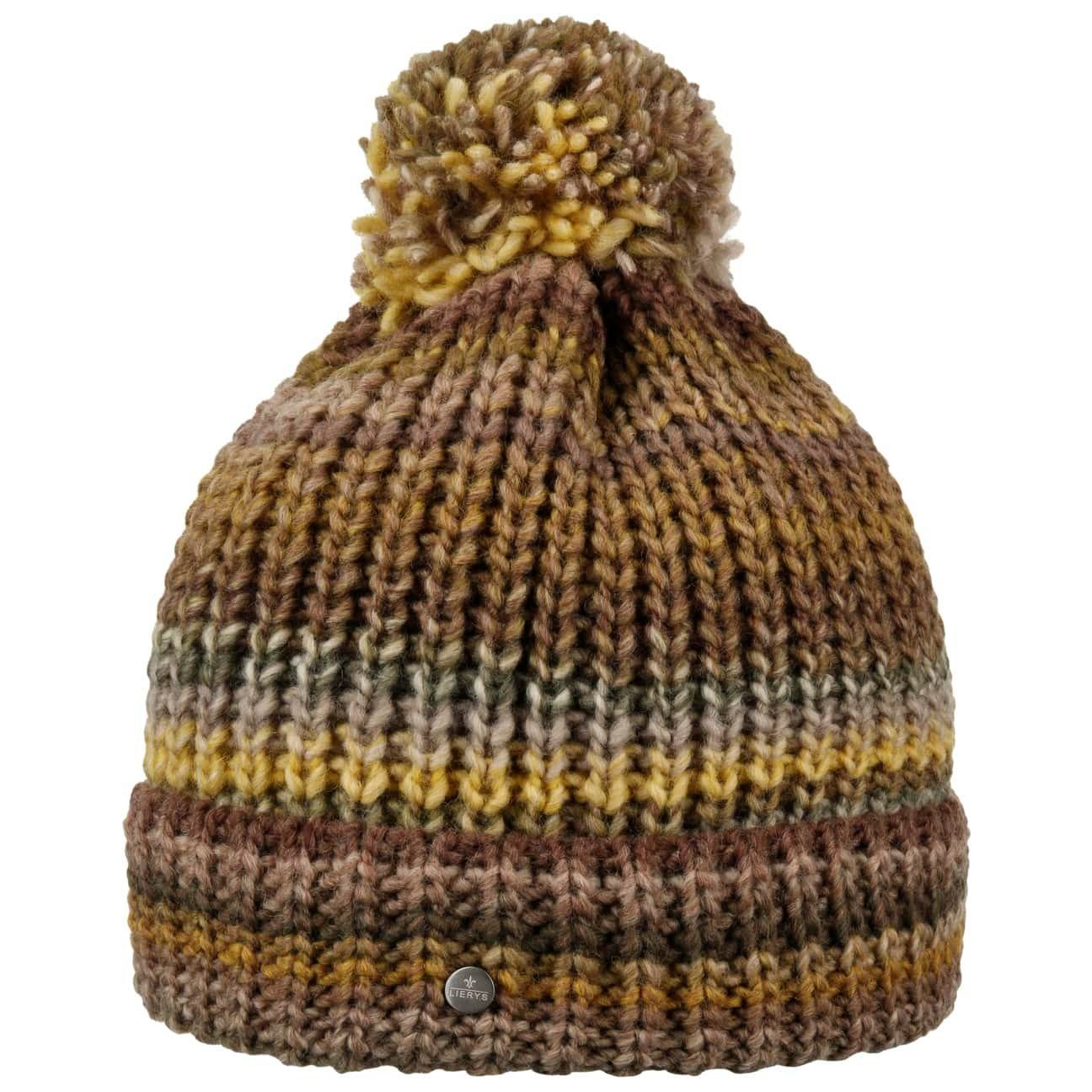 Lierys Bommelmütze (1-St) Beanie mit Umschlag, Made in Germany oliv