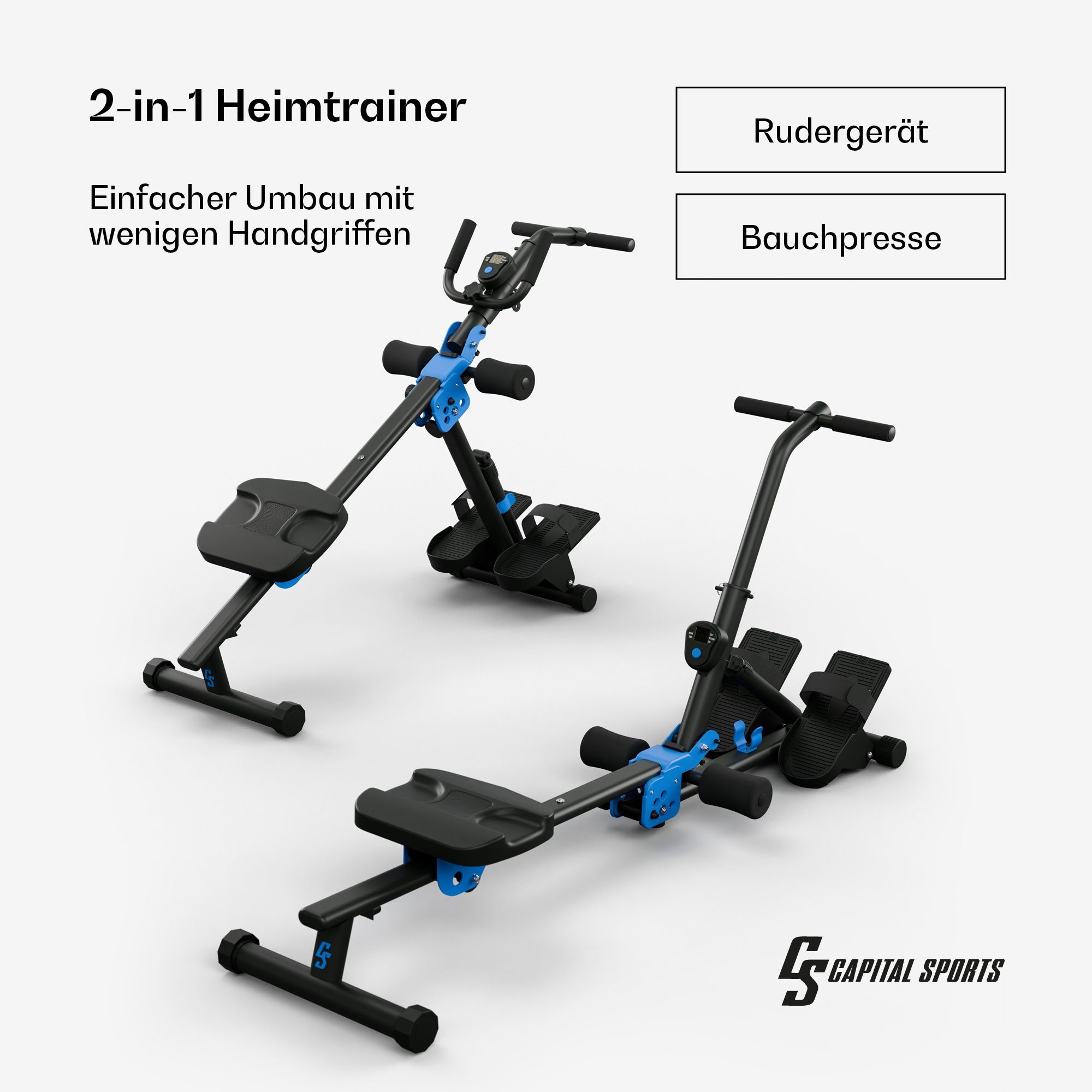 Capital Sports Rudermaschine Azura (Set, Set), Rüdermaschine bauchtrainer Heimtrainer Mobil