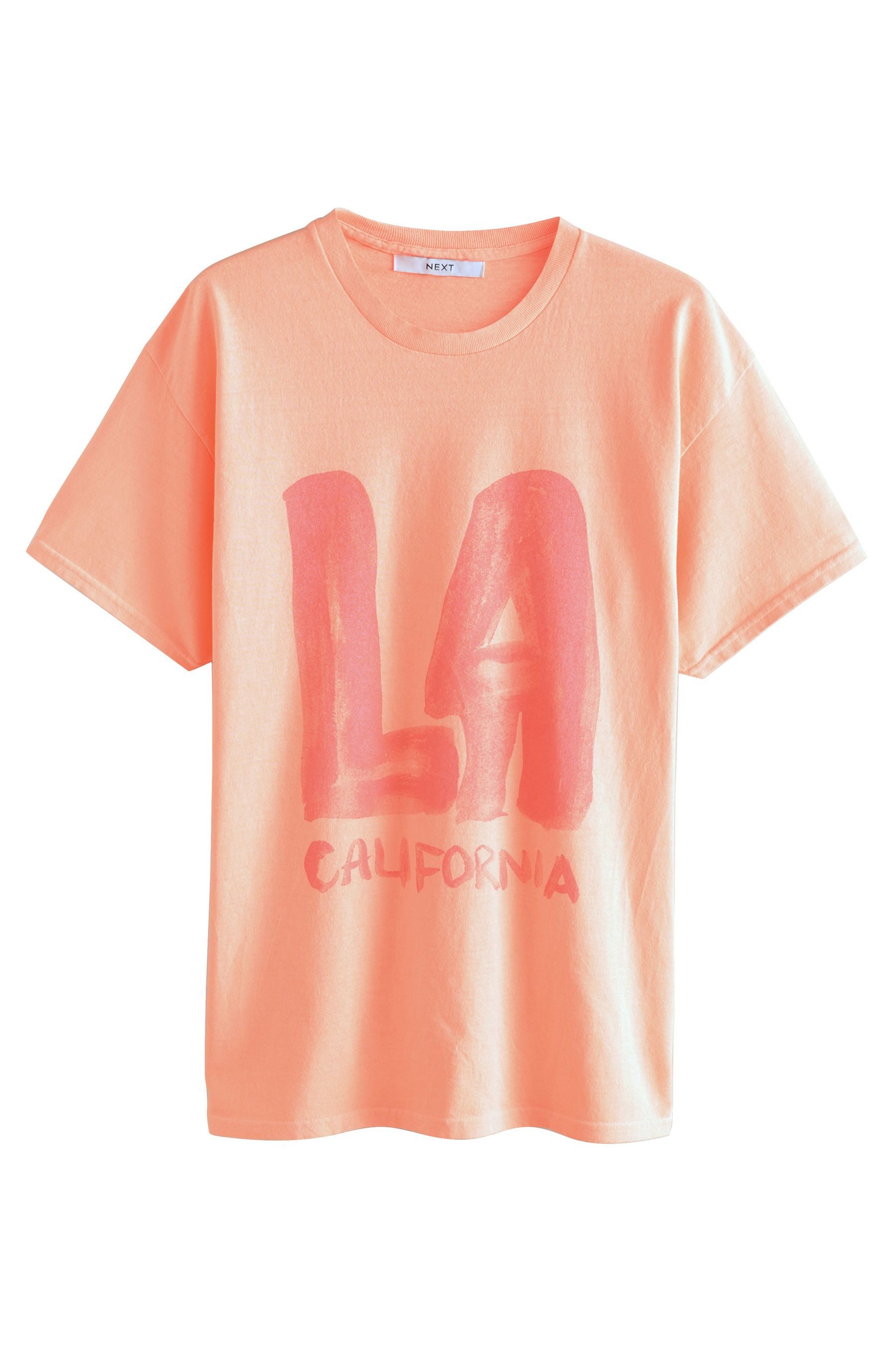 T-Shirt Oversized Fit T-Shirt mit Print, LA City Grafik