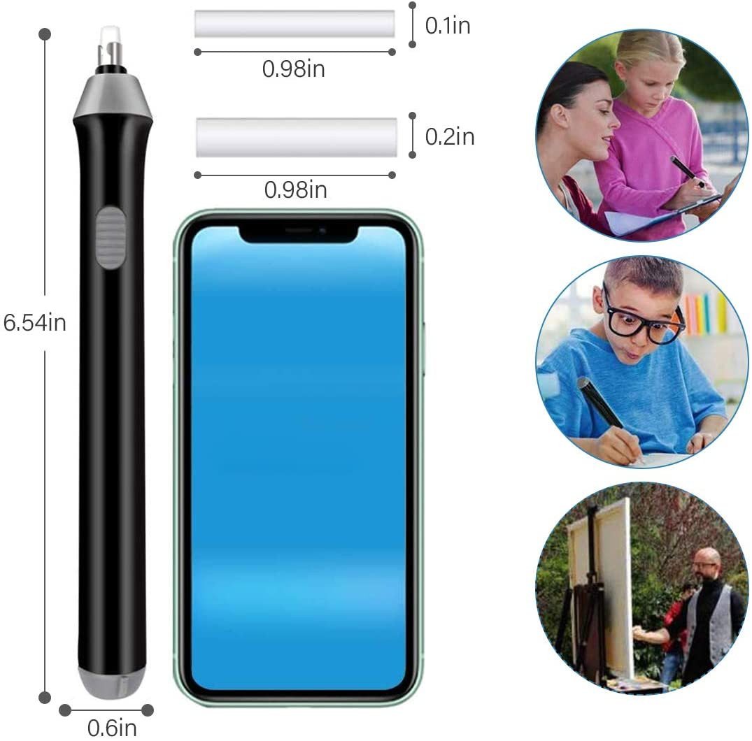 Thumbnail - RWEUOQ Radiergummi Elektrischer Radiergummi präzises Radieren Korrekturmittel Ersatzminen, Radierer mit batteriebetriebe...
