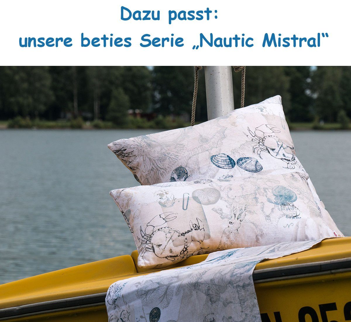 (1-tlg), Mistral 100% Tischband Aqua Tischläufer beties 40x150 maritim ca. cm Baumwolle
