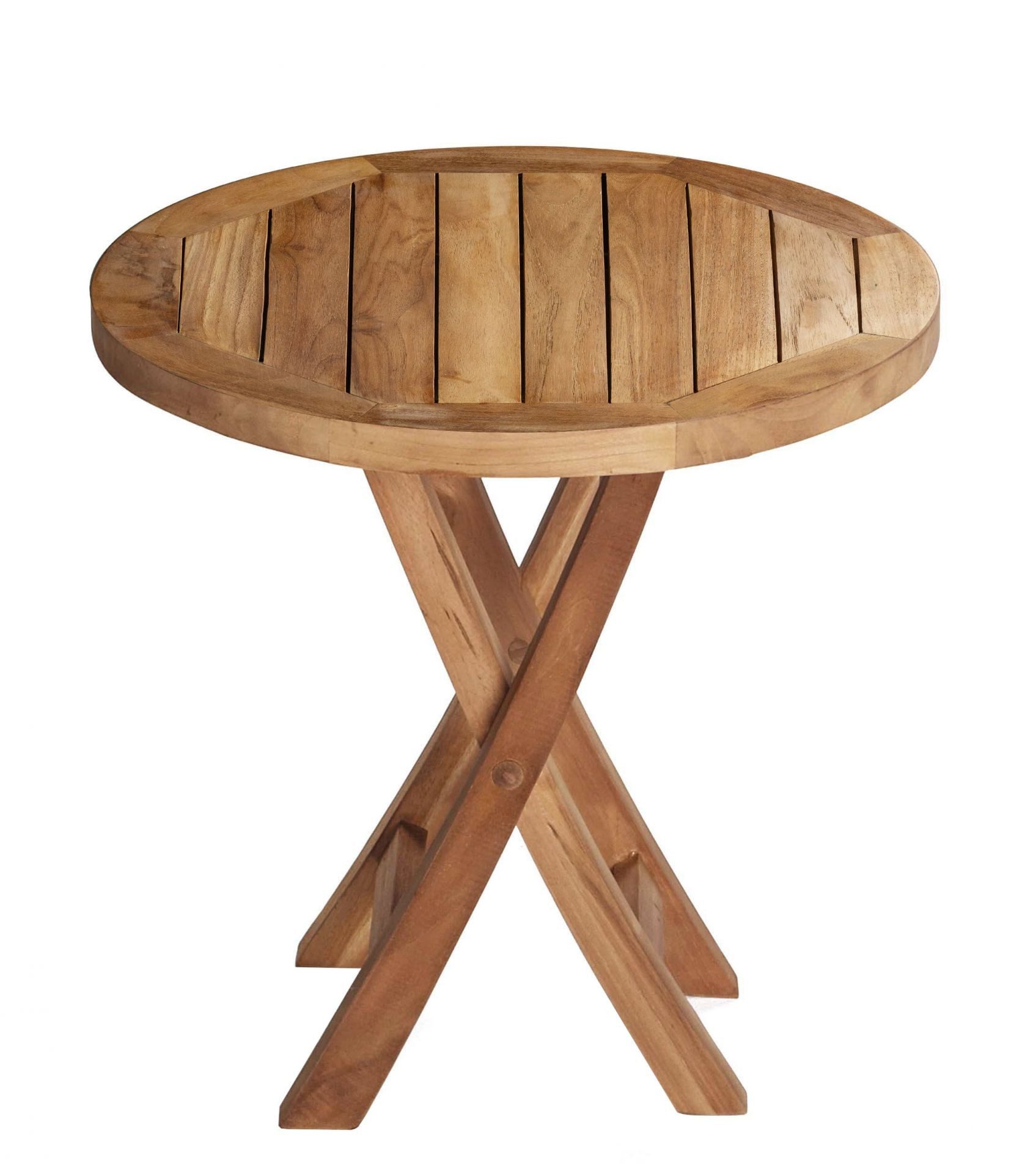 dasmöbelwerk Gartentisch Klapptisch Ela Bistrotisch Beistelltisch Teak Gartenmöbel Ø50x50cm