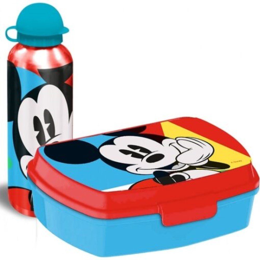 Disney Kids Lunchset Mickey Mouse Euroswan Trinkflasche Lunchbox Brotdose