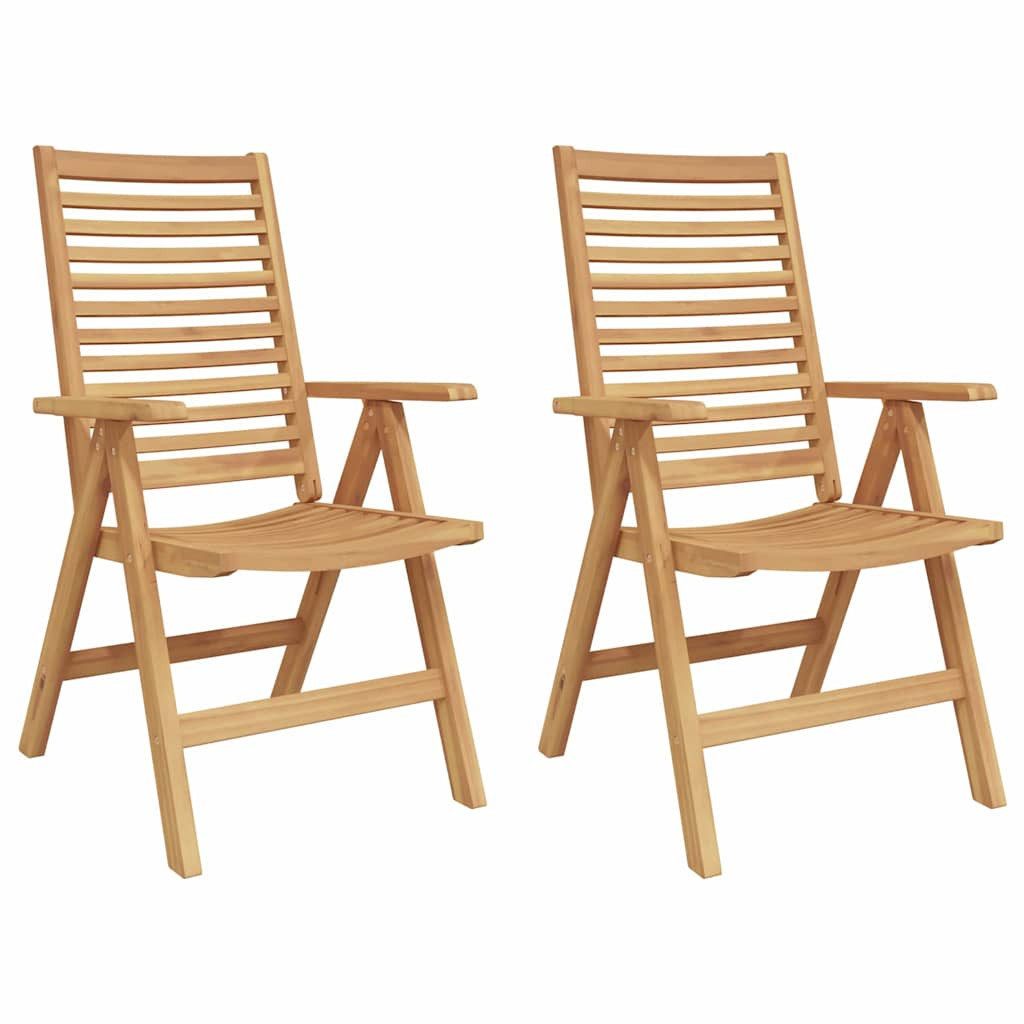 vidaXL Gartenstuhl Stuhl 2 stk. Braun Massivholz Umwandelbar (2 St)