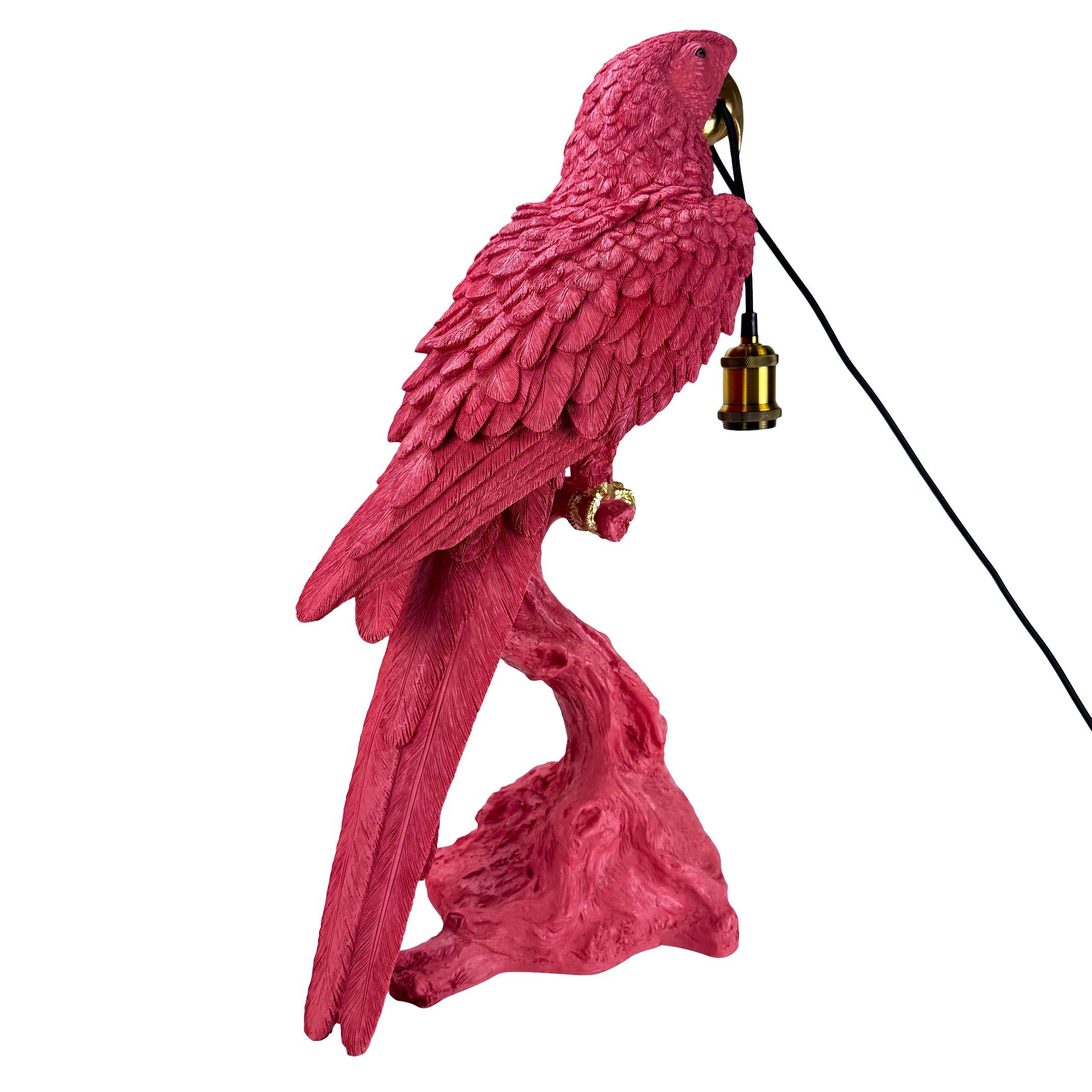 Online-Fuchs Tischleuchte - imposante Dekolampe Papagei, Ara für Wohnzimmer, Sideboard, E27 Glühbirne wechselbar, indirekte Beleuchtung, 63 cm groß - ein echter Eyecatcher!