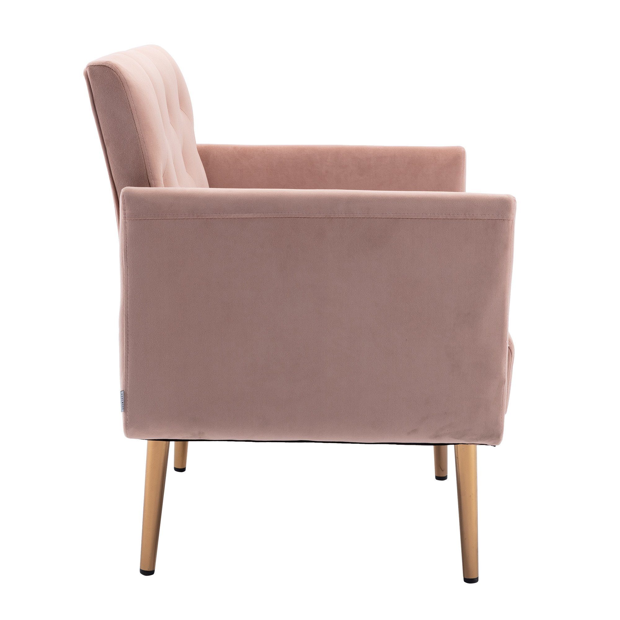 Freizeitsessel Füßen,Vierbeiniger Stuhl, mit Akzentstuhl rosa REDOM roségoldenen Esszimmerstuhl