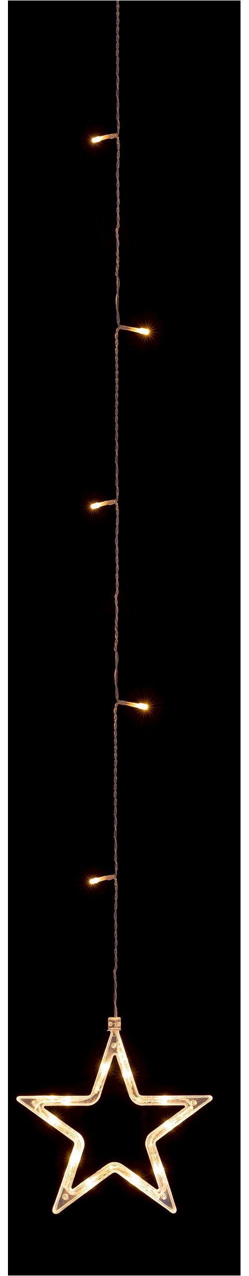 OTTO home LED-Lichtervorhang Sterne mit 69 LEDs, Länge 1m, Höhe 80 cm, Batterie, 8 Modi, Indoor, 69-flammig, warmweiß, 0,5 m Zuleitung, silberfarben, innen – Bild 4 von 5