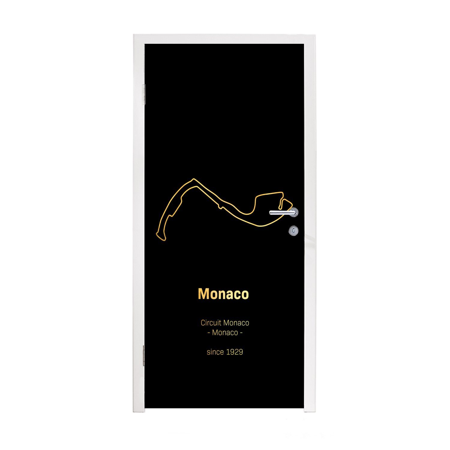 MuchoWow Türtapete Formel 1 - Monaco - Rennstrecke, Matt, bedruckt, (1 St), Fototapete für Tür, Türaufkleber, 75x205 cm