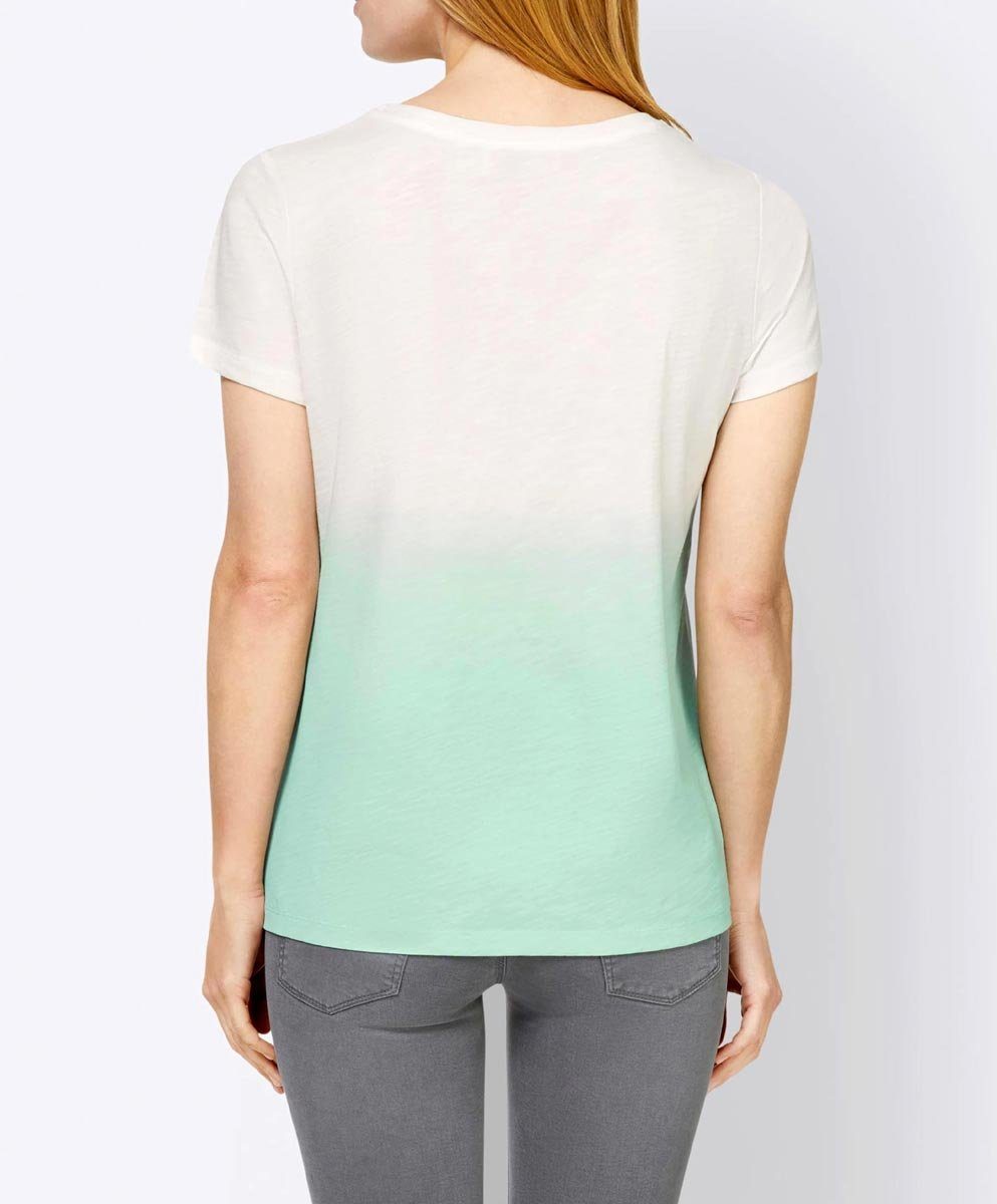 heine TESINI Damen Designer-Farbverlauf-Shirt, Rundhalsshirt kalkmint-bedruckt LINEA