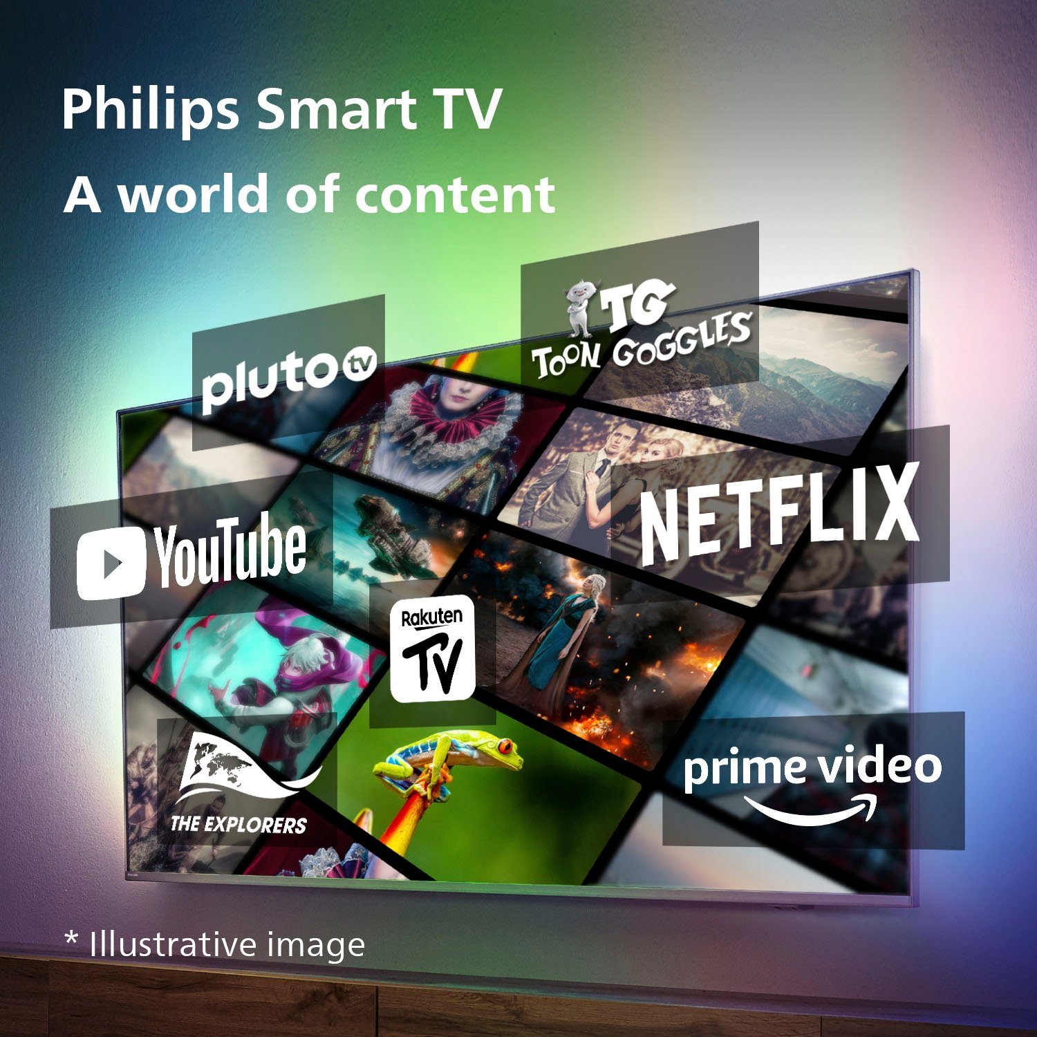 Philips 55PUS7608/12 Smart-TV) HD, (139 LED-Fernseher Zoll, Ultra cm/55 4K