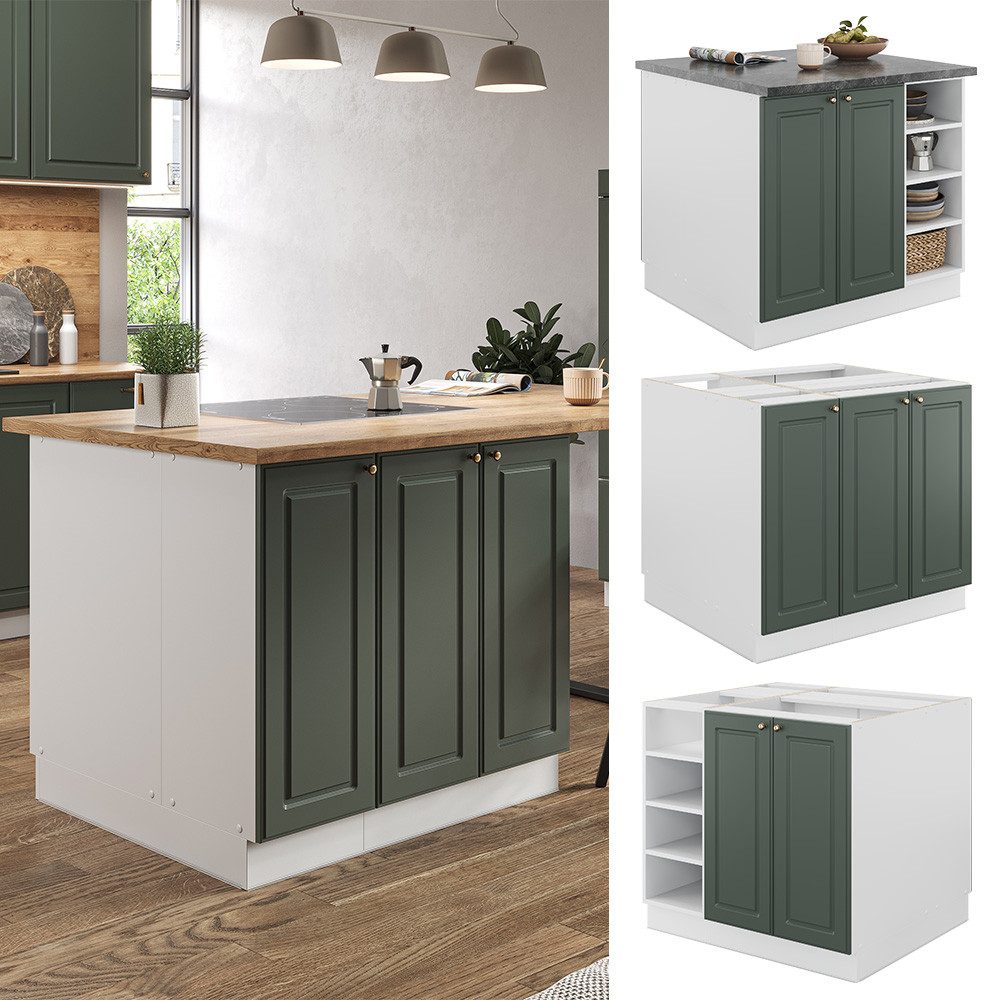 Vicco Unterschrank Fame-Line, Grün-Gold Landhaus/Weiß, 90 günstig online kaufen