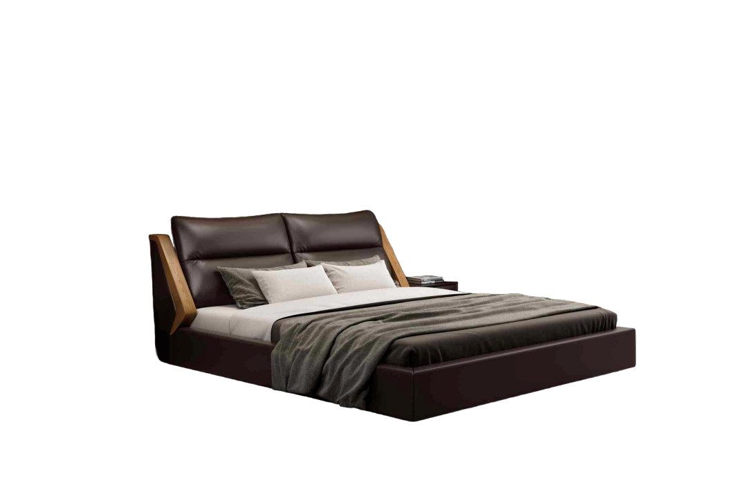 JVmoebel Bett Bett Polster Design Luxus Doppel Betten Schlafzimmer Leder Sofort (1-tlg), Made in Europa