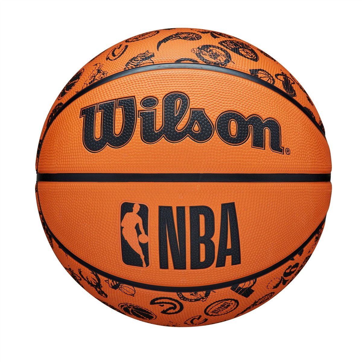 Wilson Basketball Wilson NBA Basketball All Team Orange/Black, Gr. 7, mit NBA-Team Logos