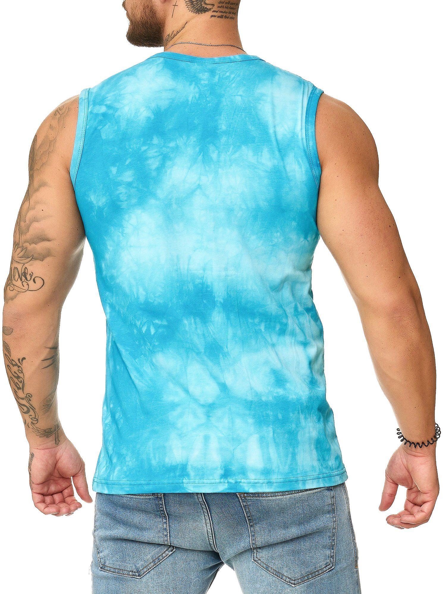 OneRedox T-Shirt 4395C Tee, Polo 1-tlg., Design) (Shirt Kurzarmshirt Freizeit Fitness im Hellblau modischem Casual