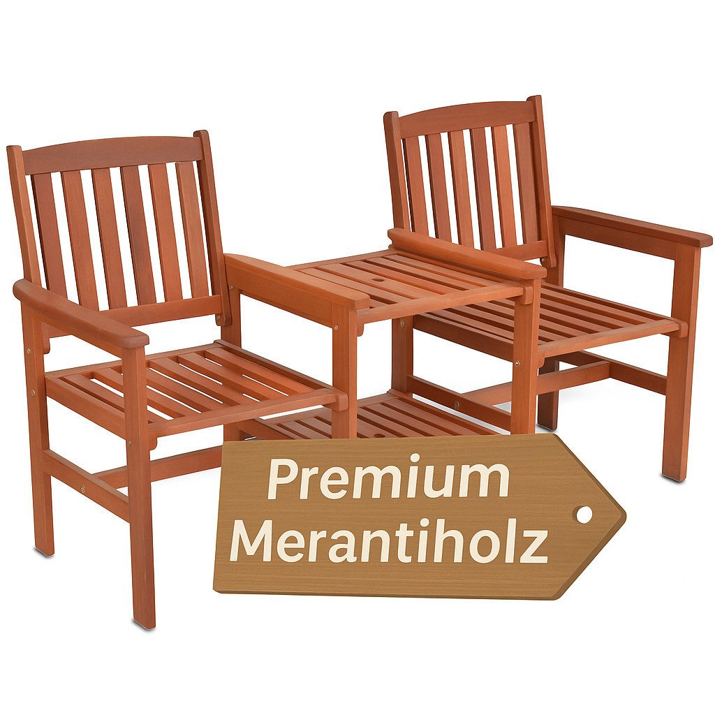 Hecht Gartenbank mit Tisch, Meranti Holz, günstig online kaufen