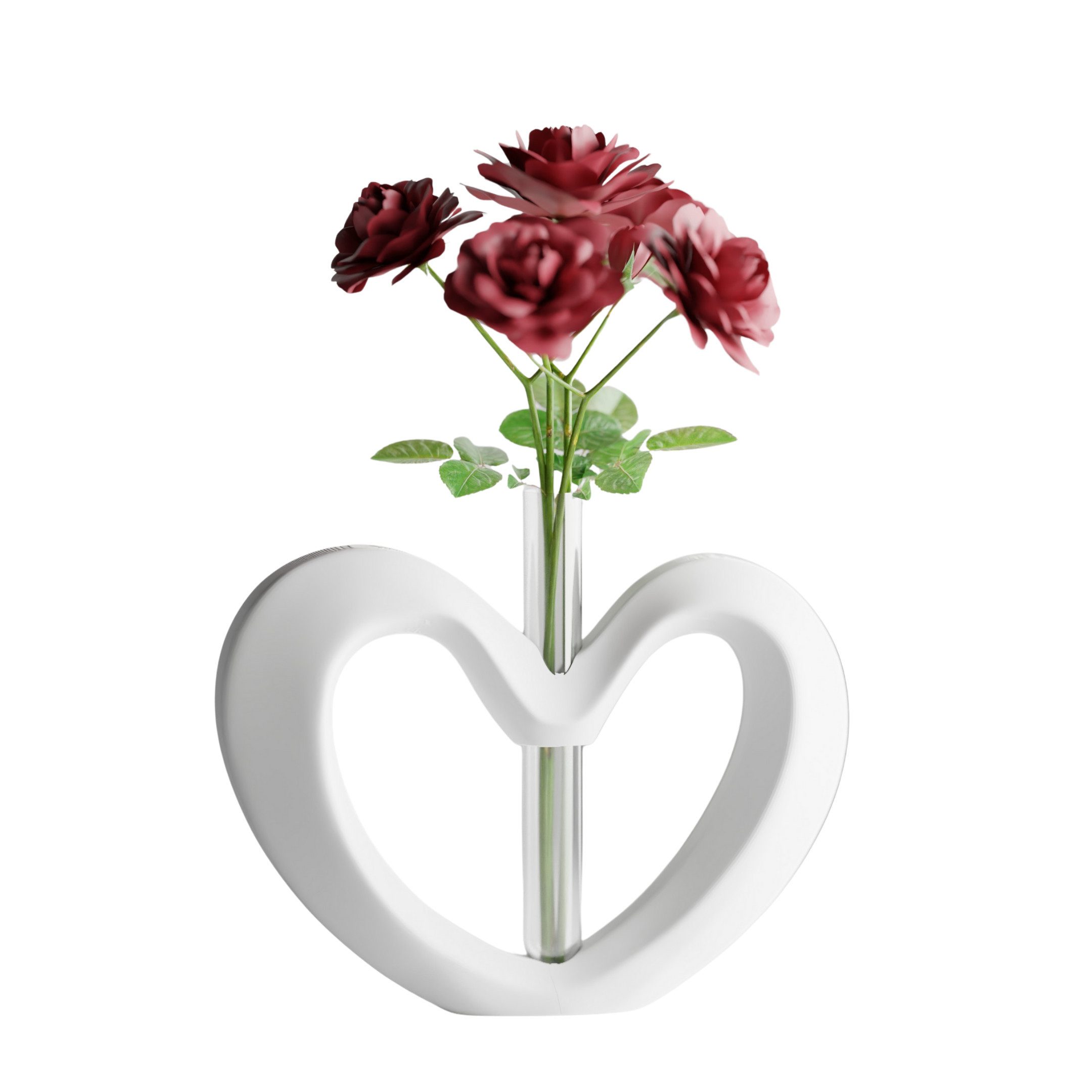 Shapes - Decorations Dekovase Herzvase, Deko in Herzform mit Glasröhrchen, günstig online kaufen