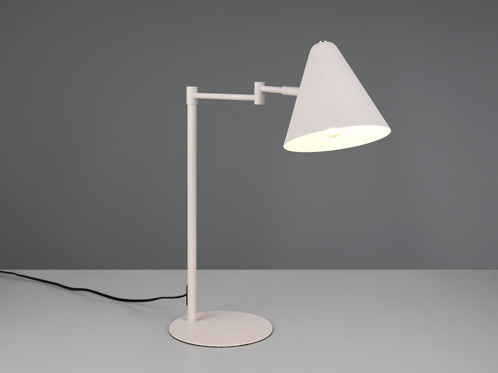 TRIO Leuchten LED Schreibtischlampe mit Schwenkarm & E14 LED, Höhe 50,5cm, dimmbar, LED wechselbar, Warmweiß, große Nacht-Tischlampe, Retro Leselampe