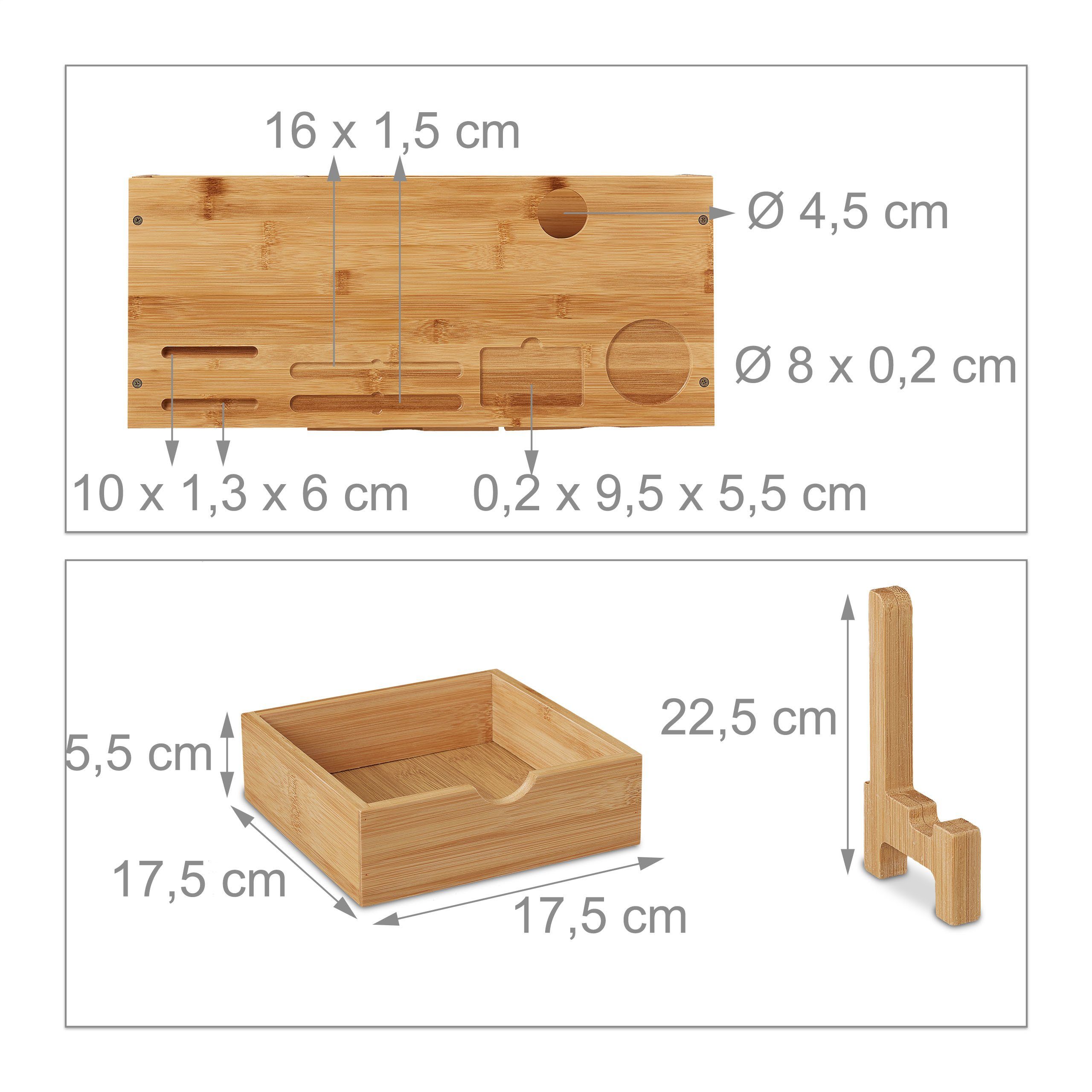 relaxdays Monitorständer aus Bambus, (bis 24.4 Zoll, 1-tlg) – Bild 5 von 5