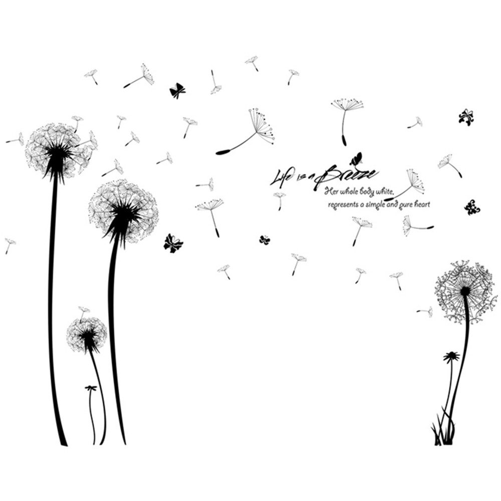 Zaewry Wandtattoo Wandtattoo Pusteblume, Wandsticker Wohnzimmer Pflanzen Blumen (1 St)