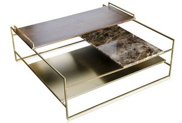 Casa Padrino Couchtisch Luxus Couchtisch Gold 100 x 100 x H. 39,5 cm - Designer Wohnzimmertisch