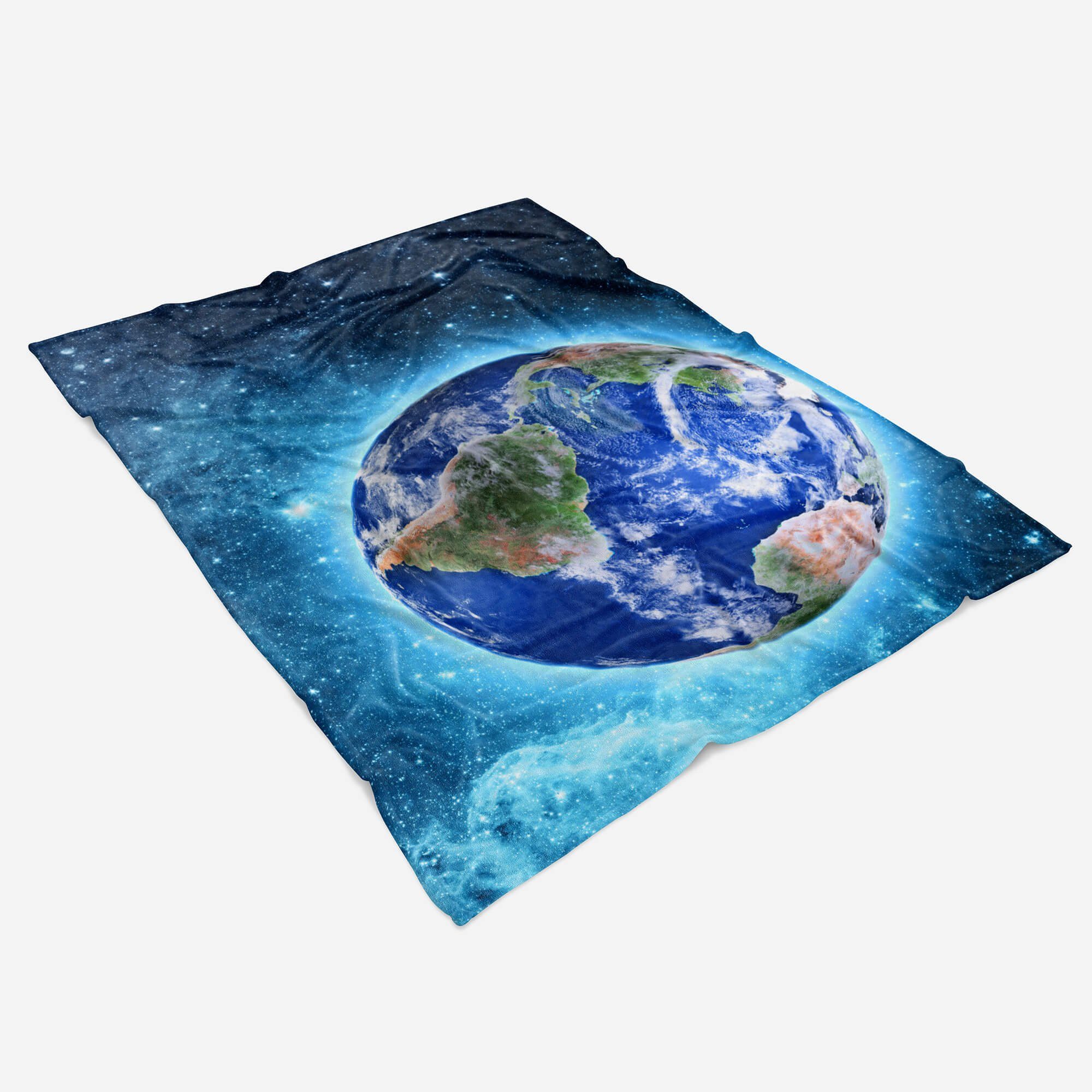 Handtücher Handtuch Strandhandtuch Saunatuch Kuscheldecke mit Fotomotiv Erde Planet Weltal, Baumwolle-Polyester-Mix (1-St), Handtuch