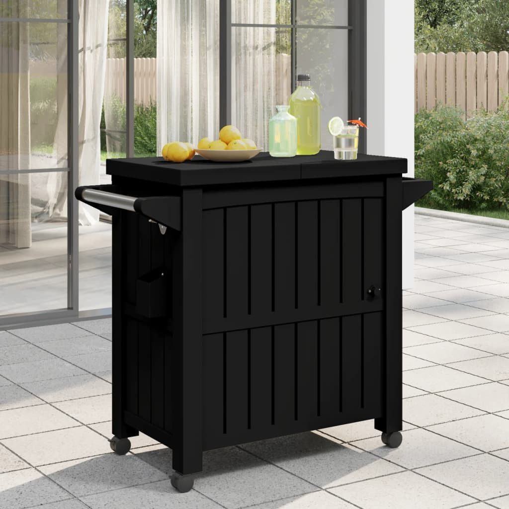 vidaXL Küchenwagen 3-in-1 Servierwagen Schwarz Polypropylen