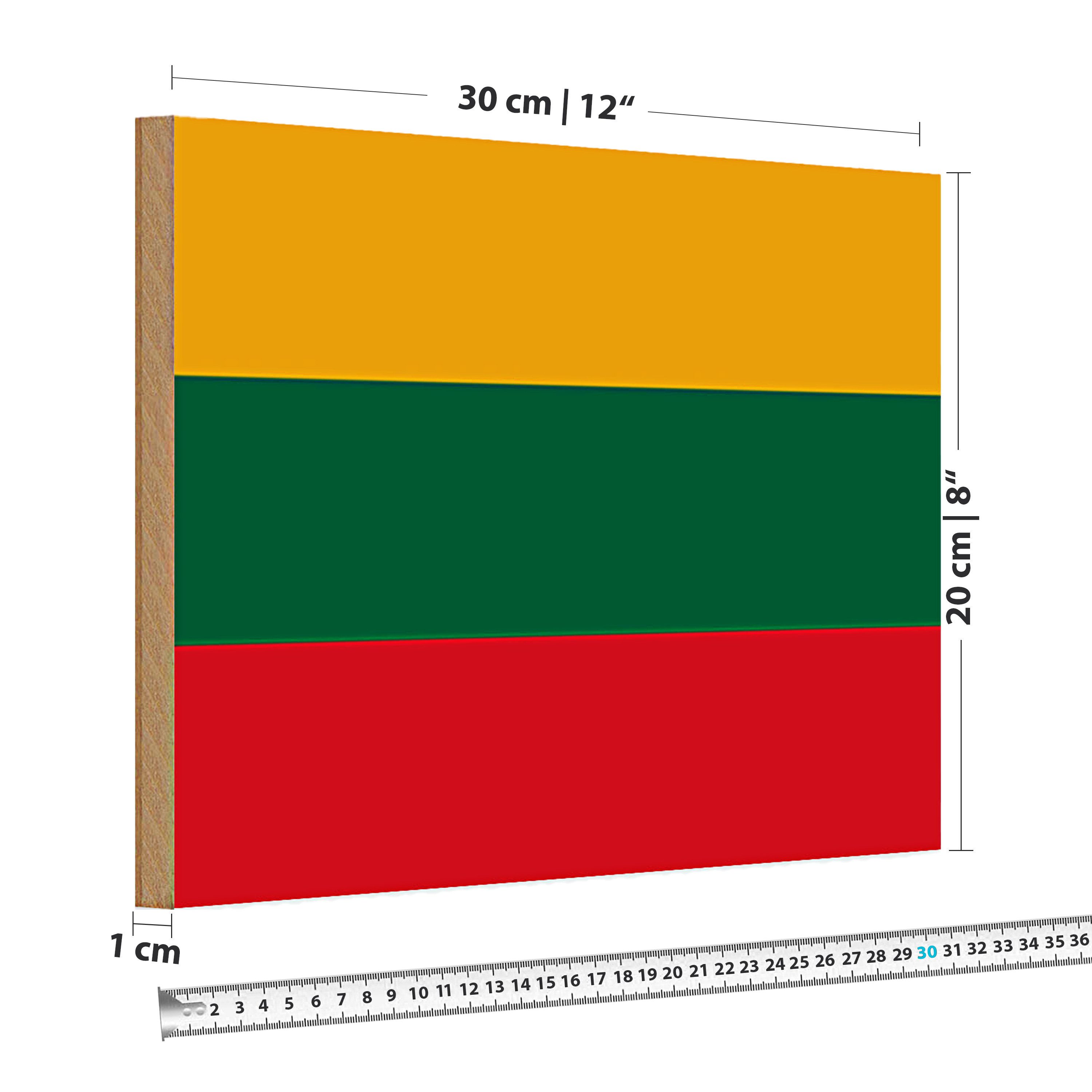 Roomando Holzbild Holzschild Flagge Litauen 30x20cm Flag of Lithuania